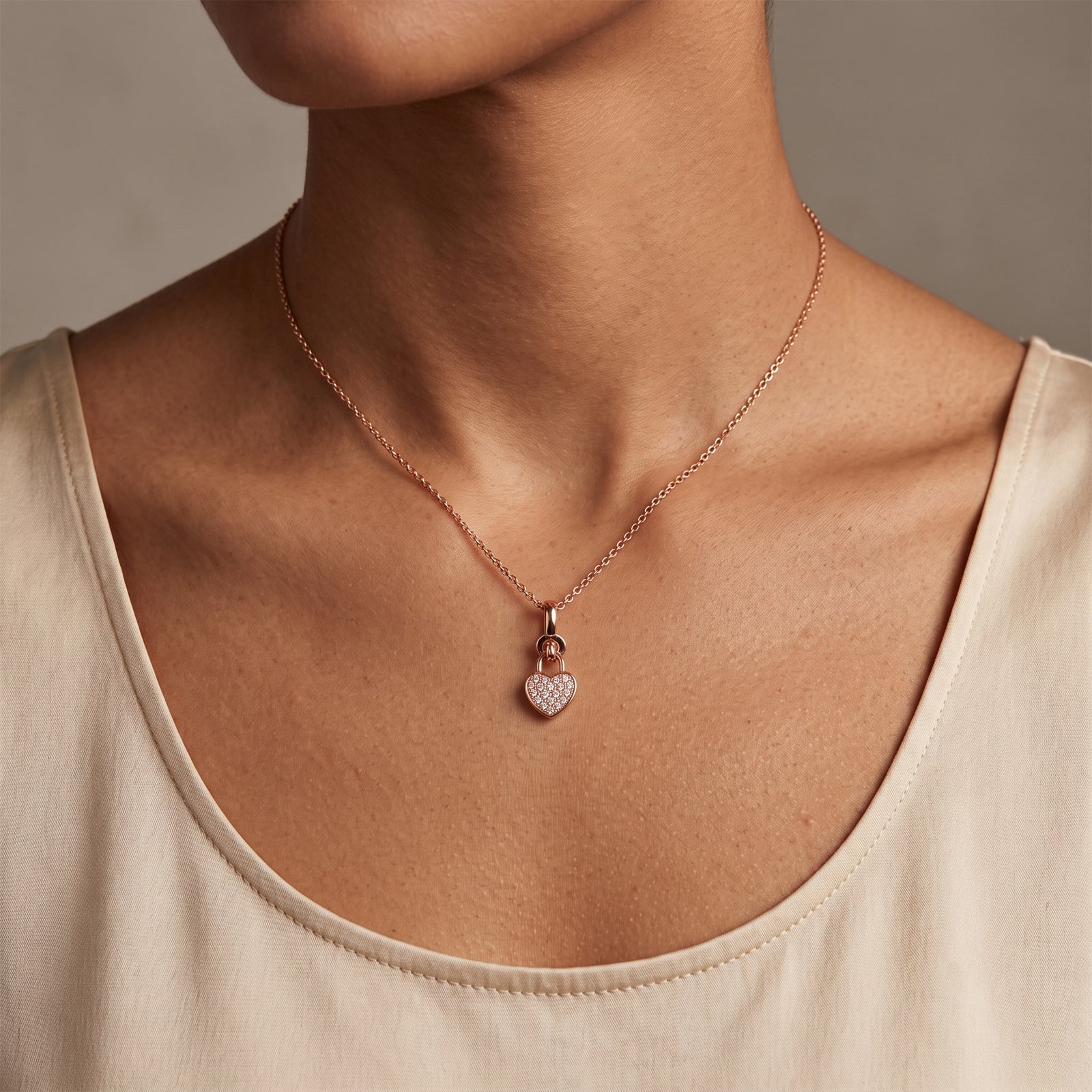 18K Gold Heart Lock Diamond Pendant Necklace| DIVA X DIAN Collection