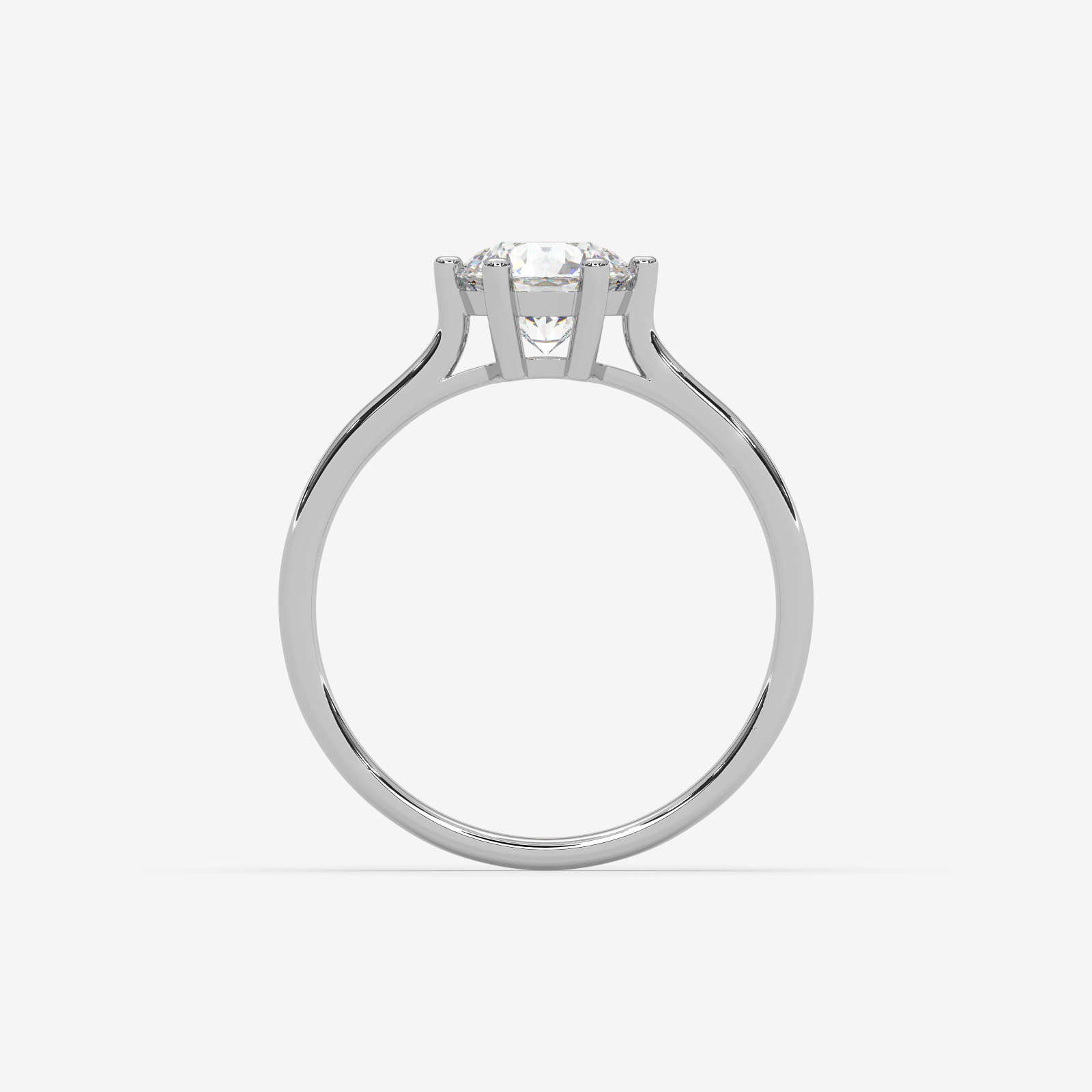 18K Gold Solitaire Round Brilliant Diamond Engagement Ring