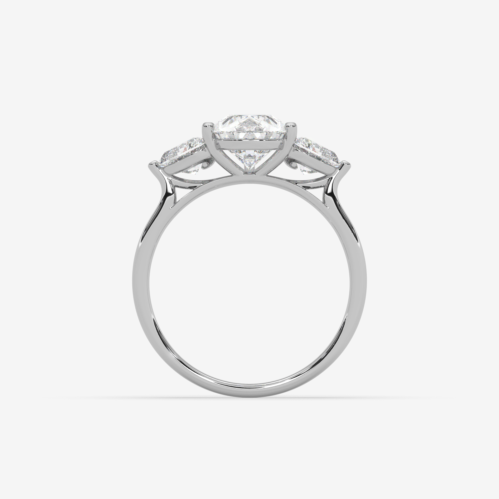 Solid Gold Pear Cut Diamond Trilogy Engagement Ring | Three-Stone Anniversary Band