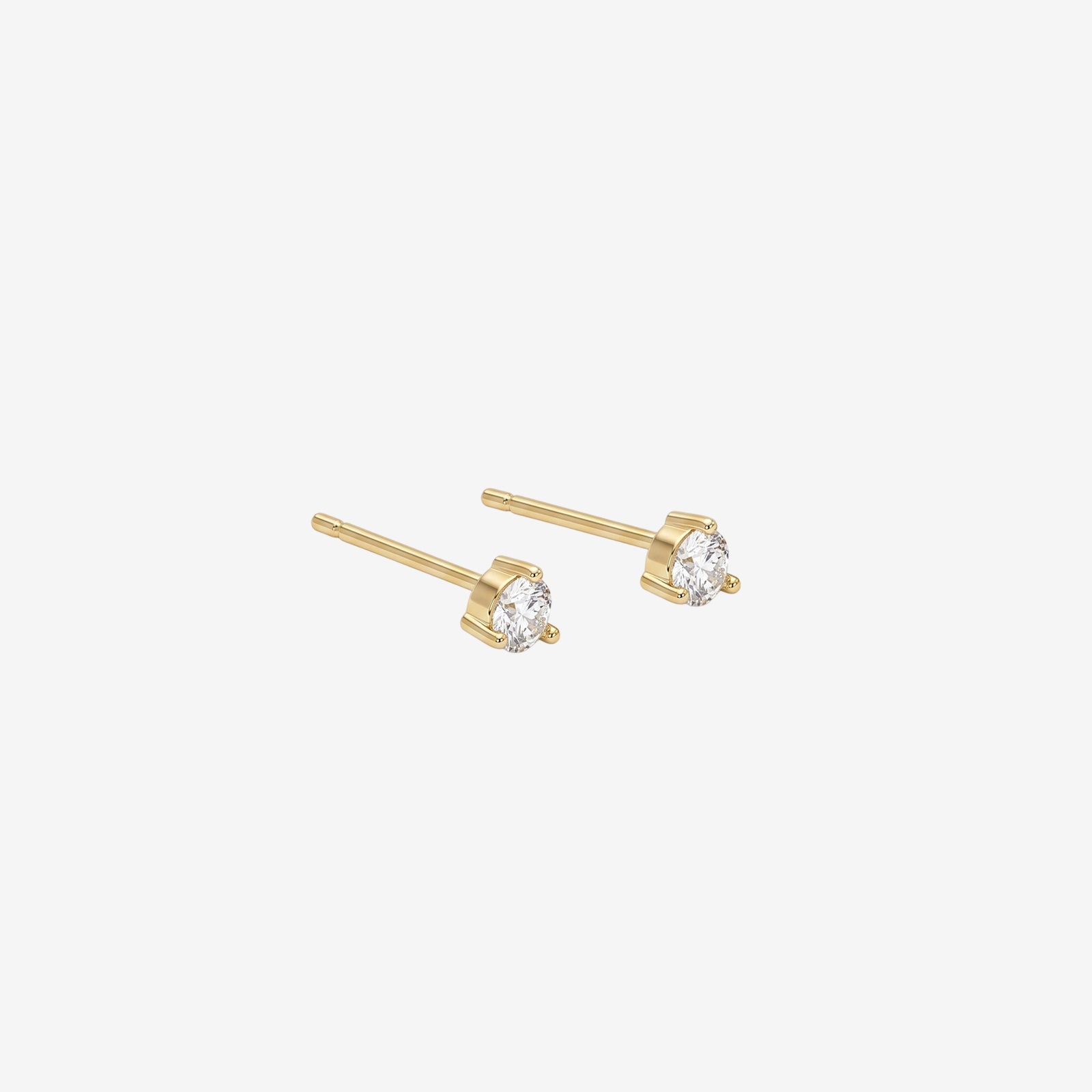 18k Gold Diamond Huggie Hoop & Stud Earring Set | Solid Gold Stack