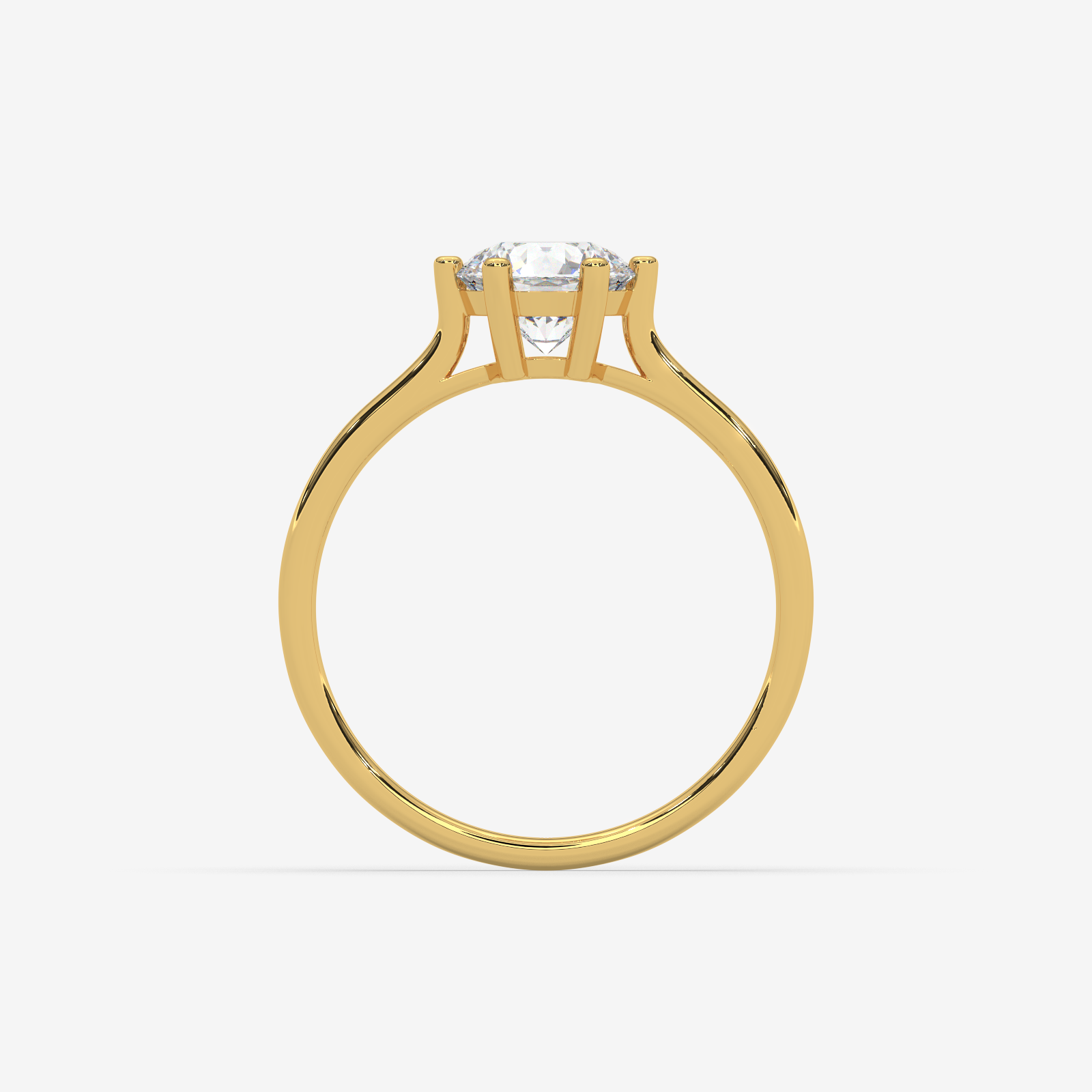 18K Gold Solitaire Round Brilliant Diamond Engagement Ring