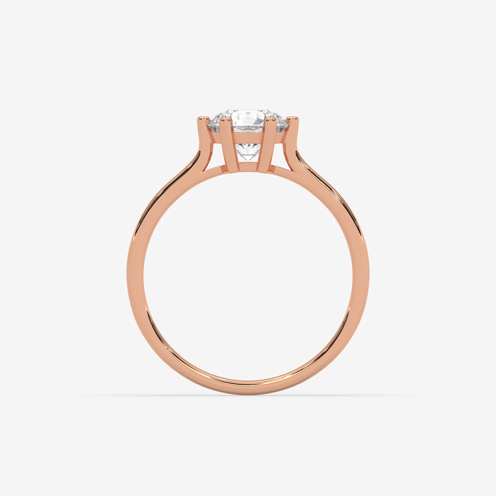 18K Gold Solitaire Round Brilliant Diamond Engagement Ring