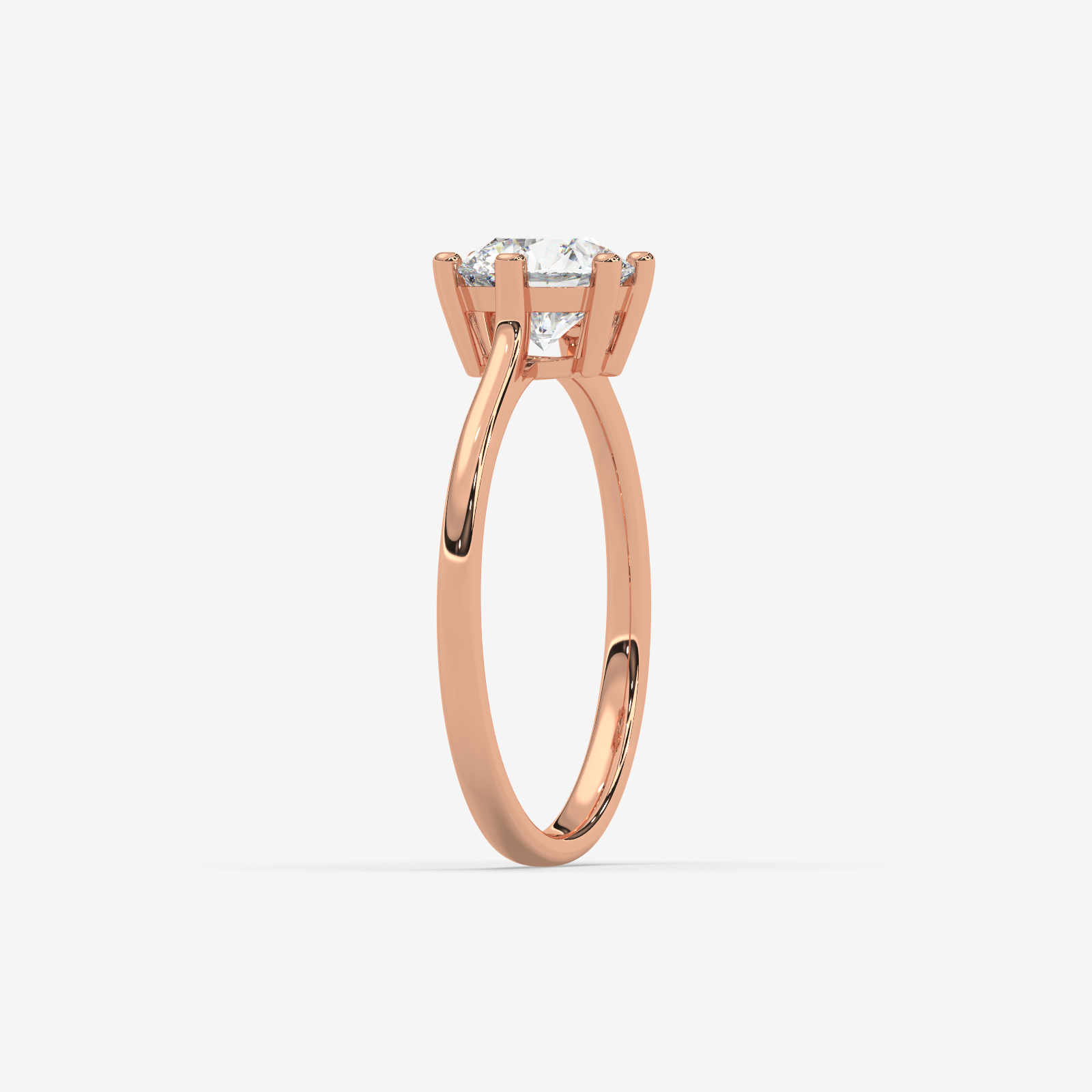 18K Gold Solitaire Round Brilliant Diamond Engagement Ring