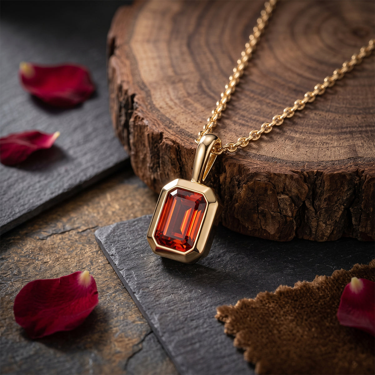 Personalized 18K Gold Pendant for Her | Customizable Birthstone Necklace