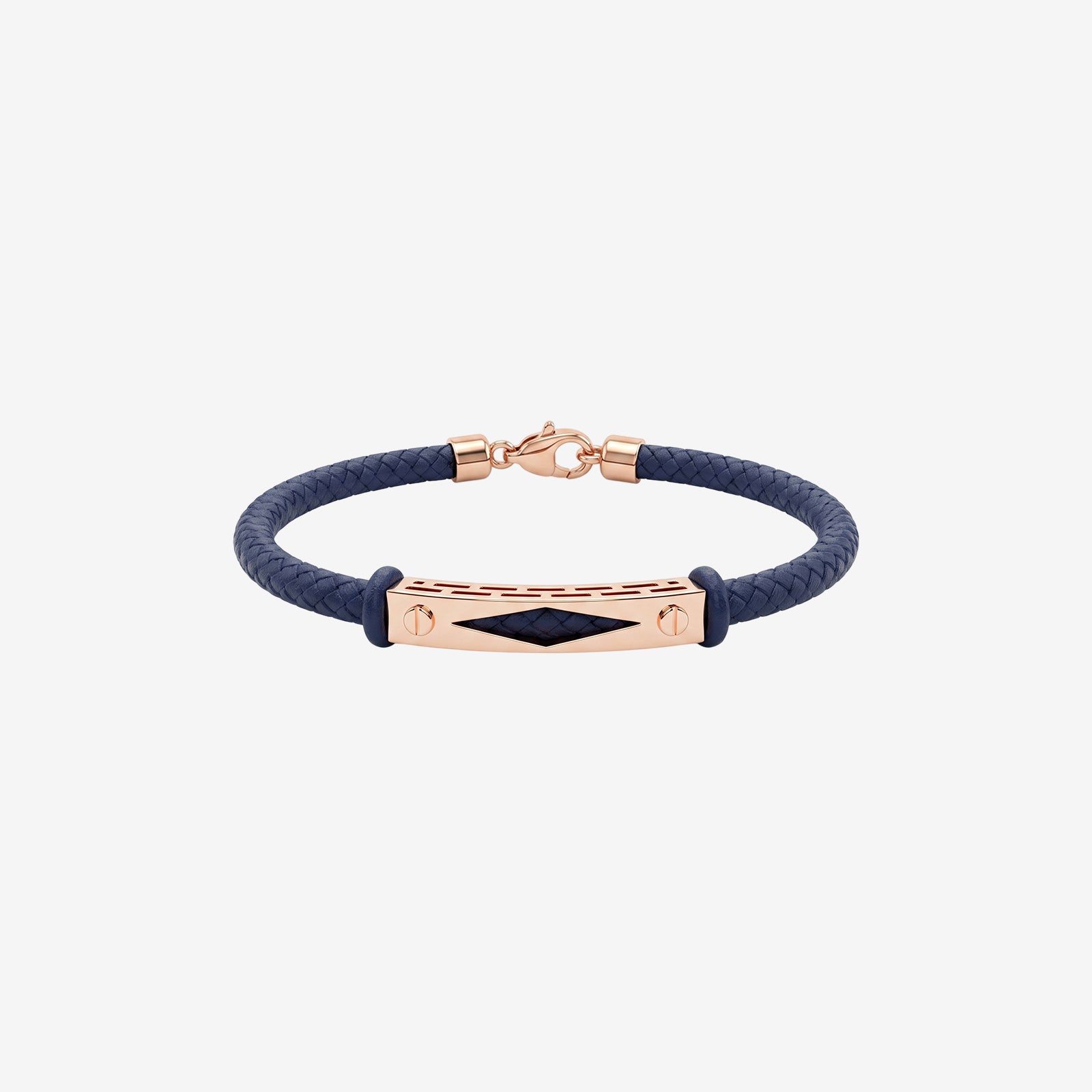 18k Gold & Premium Woven Leather Mens Bracelet | Rugged Luxury