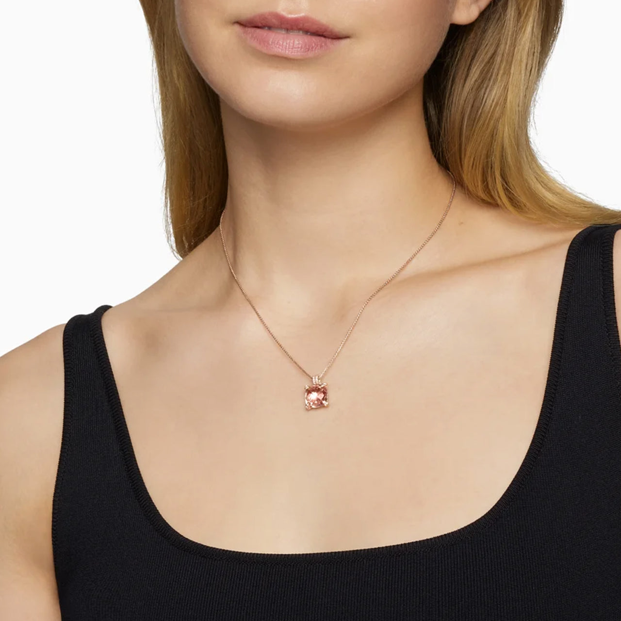 Custom Cushion-Cut Gemstone & Diamond Pendant | Personalized Birthstone Necklace