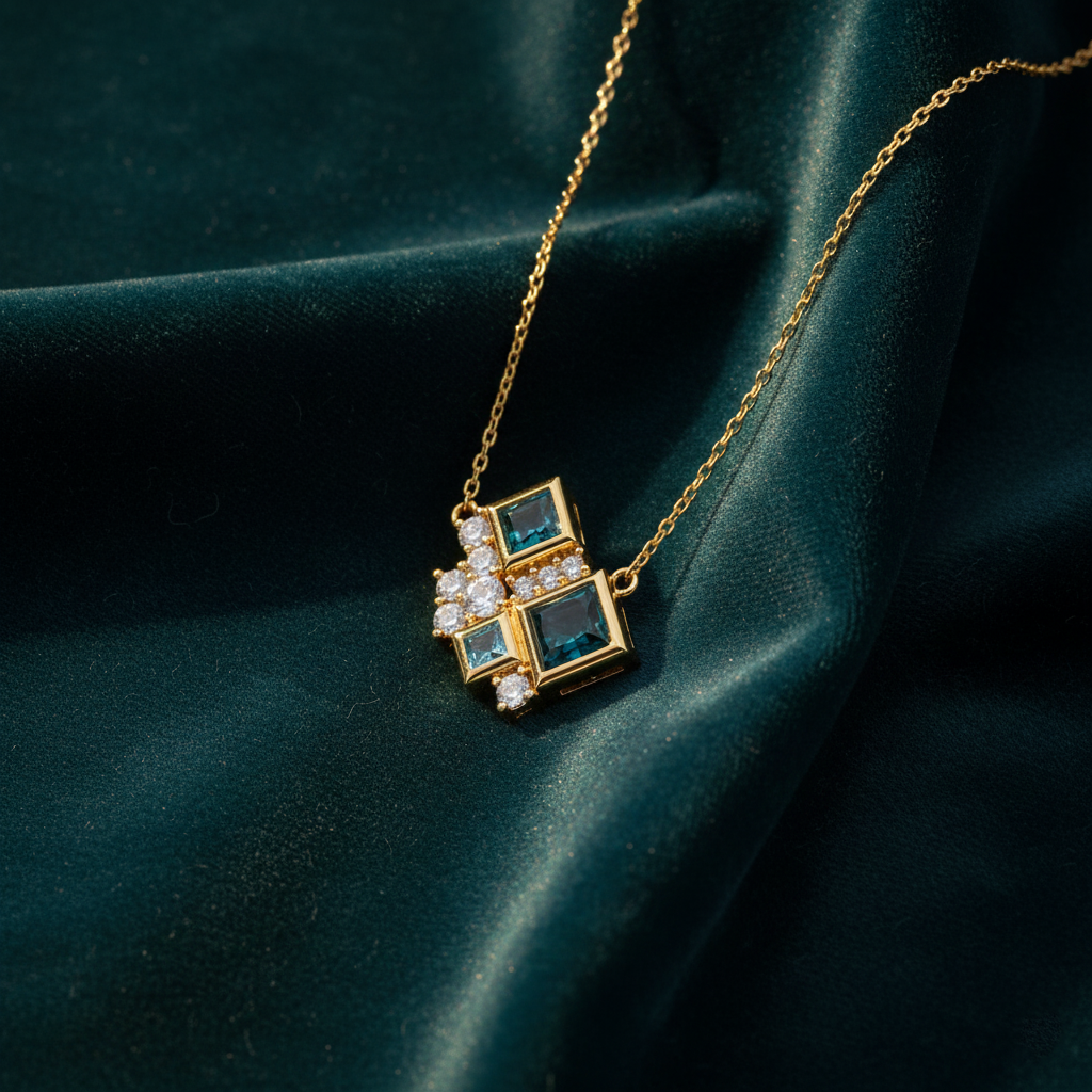 Personalized Birthstone 18K Gold Cluster Necklace | Custom Birthstone Jewelry