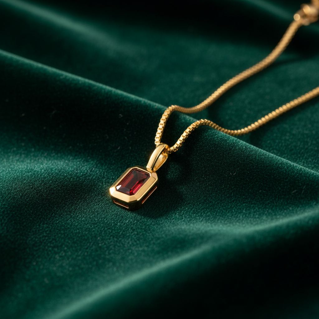 Personalized 18K Gold Pendant for Her | Customizable Birthstone Necklace