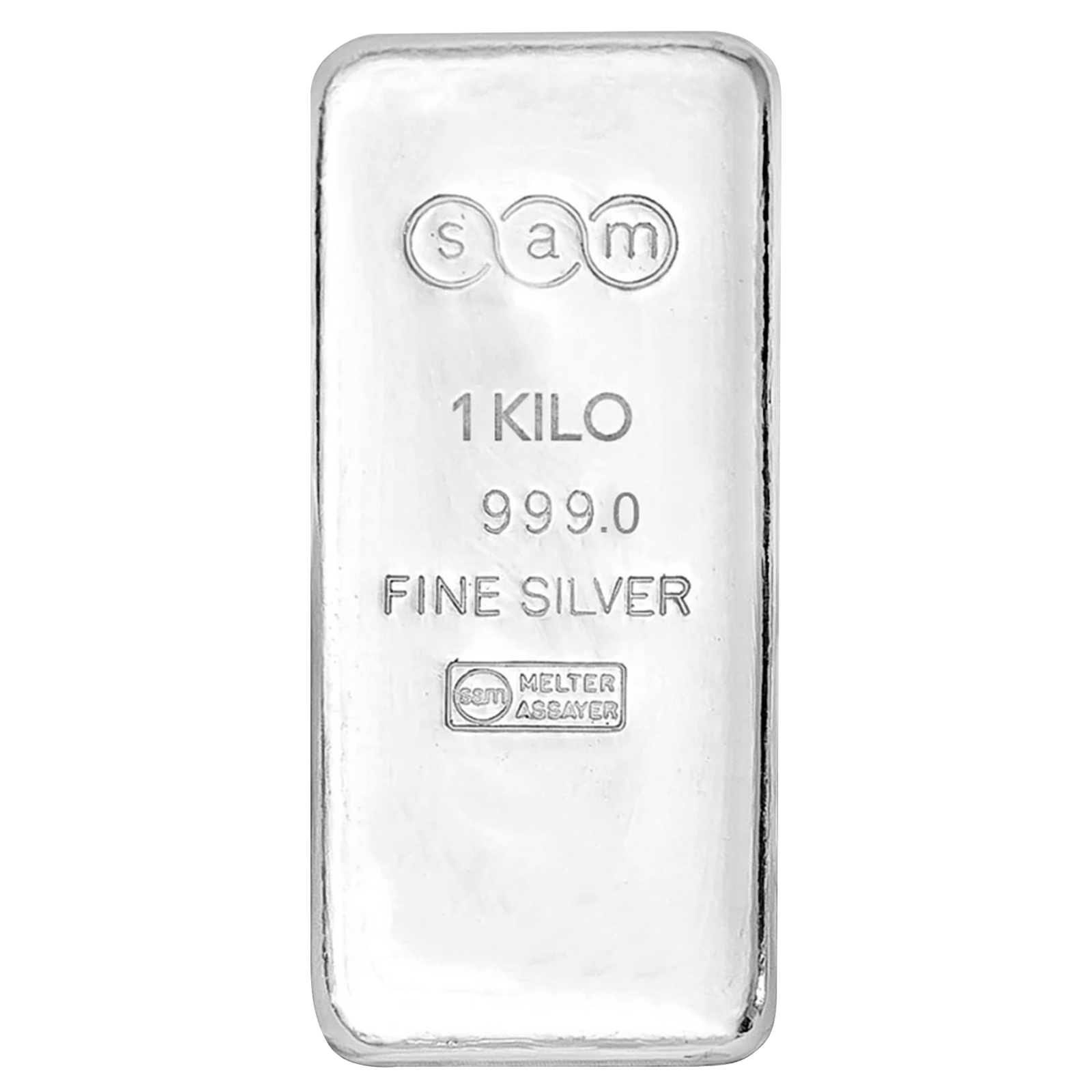 SAM 1kg Pure Silver Bar – 999.0 Fine Silver