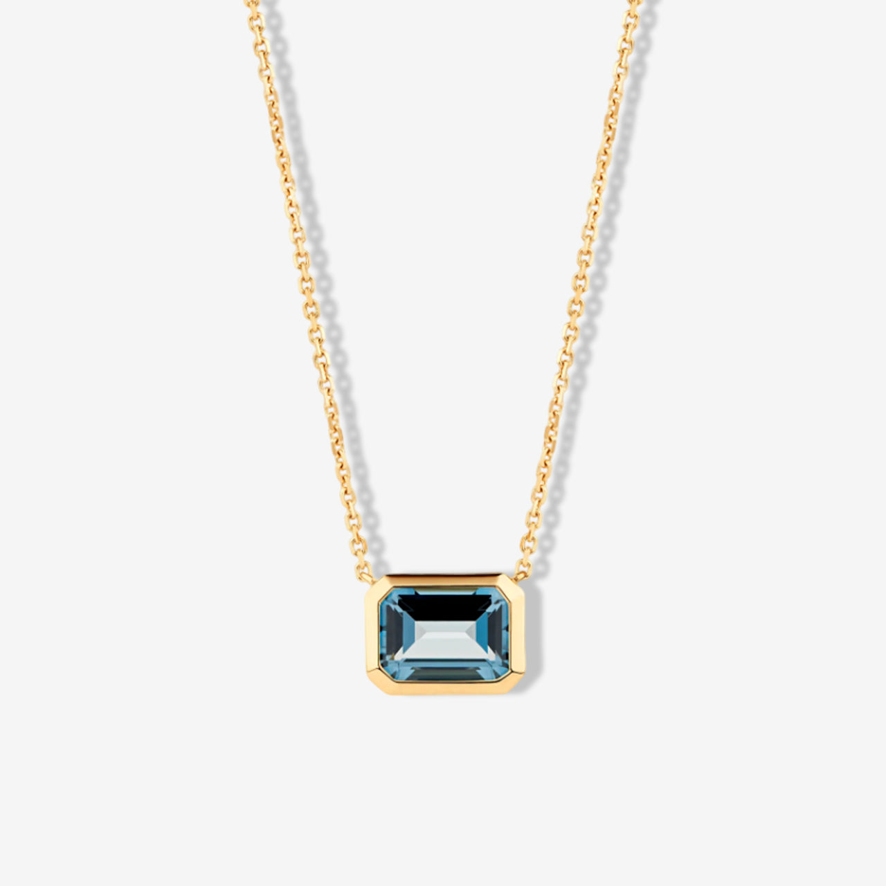 Personalized Birthstone Necklace | Emerald Cut Gemstone Jewelry