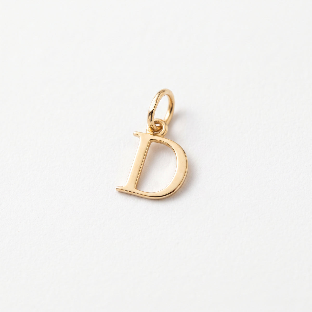 18K Solid Gold Initial Letter Pendant | Dainty Minimalist Monogram Charm