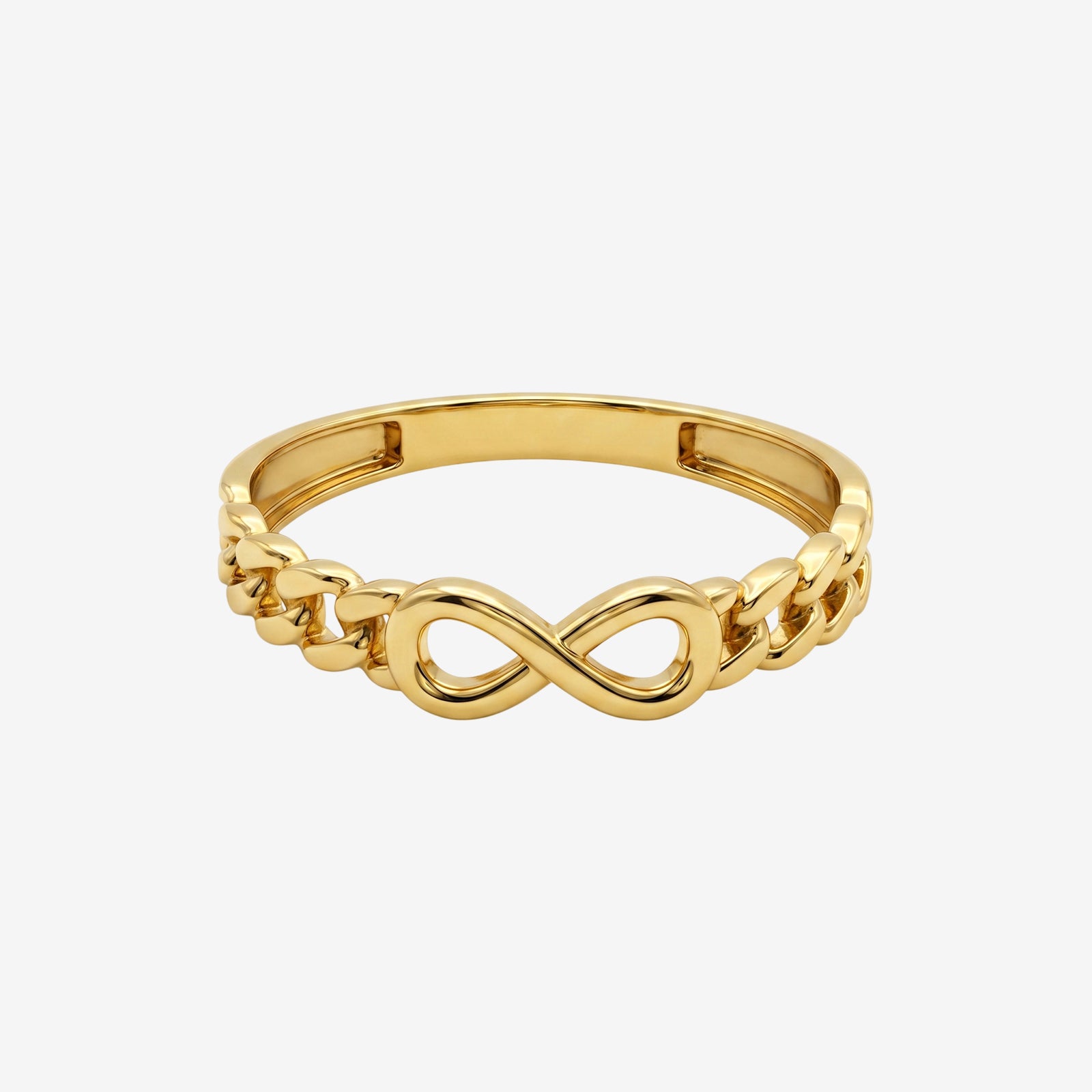18k Gold Infinity Chain Ring | Solid Gold Handcrafted Jewelry