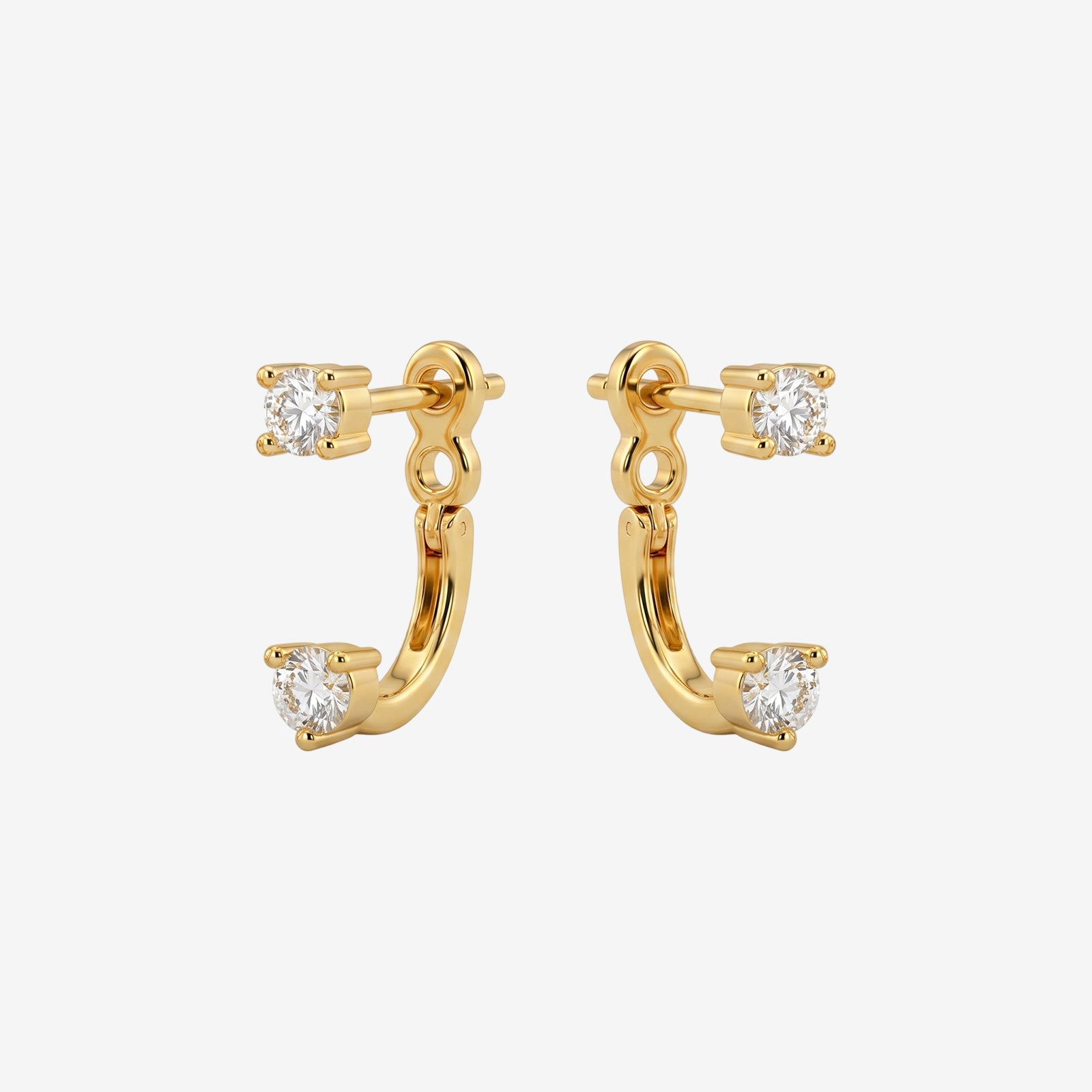 18K Gold Diamond Earstack Set | 3-Piece Curated Earring Trio