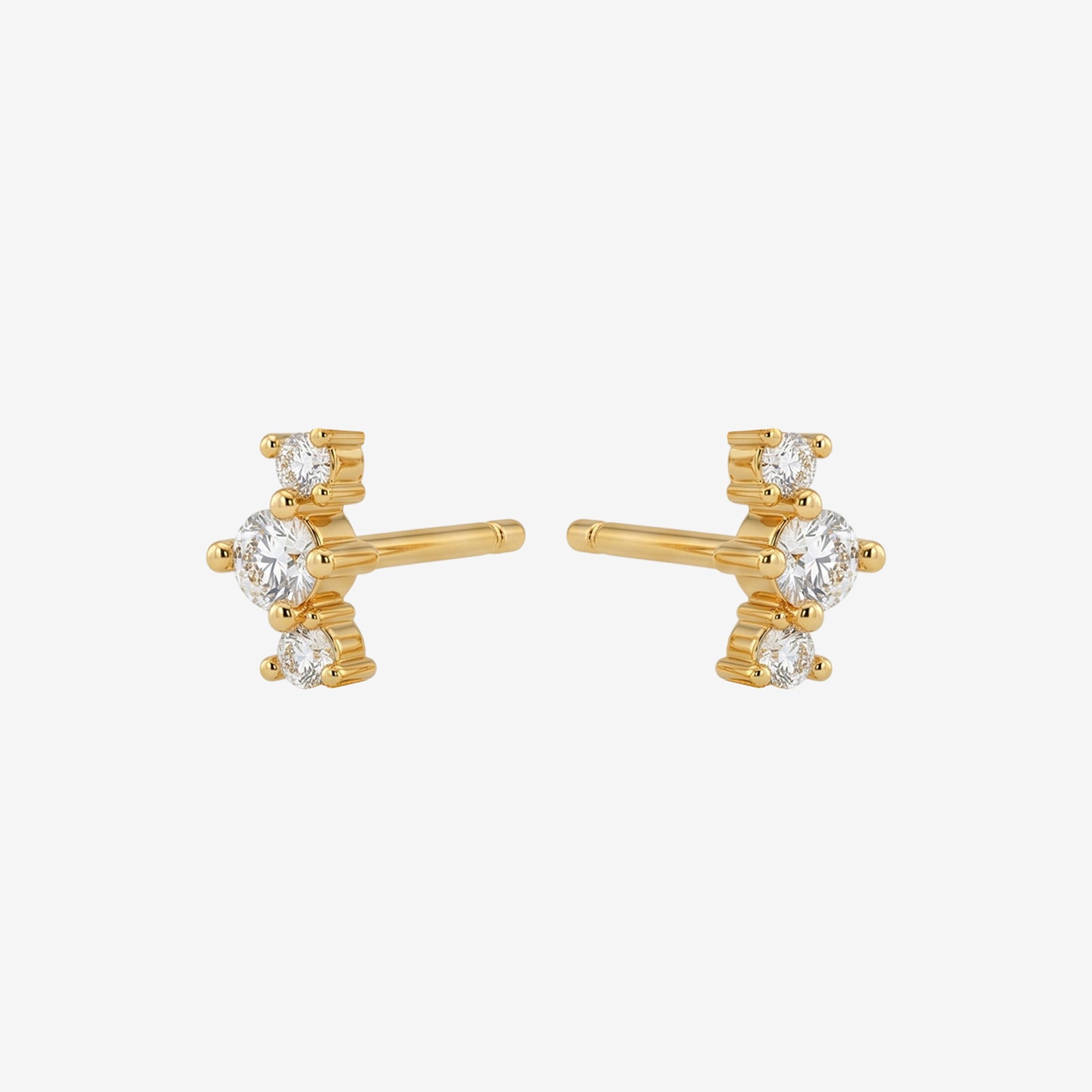 18K Gold Diamond Earstack Set | 3-Piece Curated Earring Trio