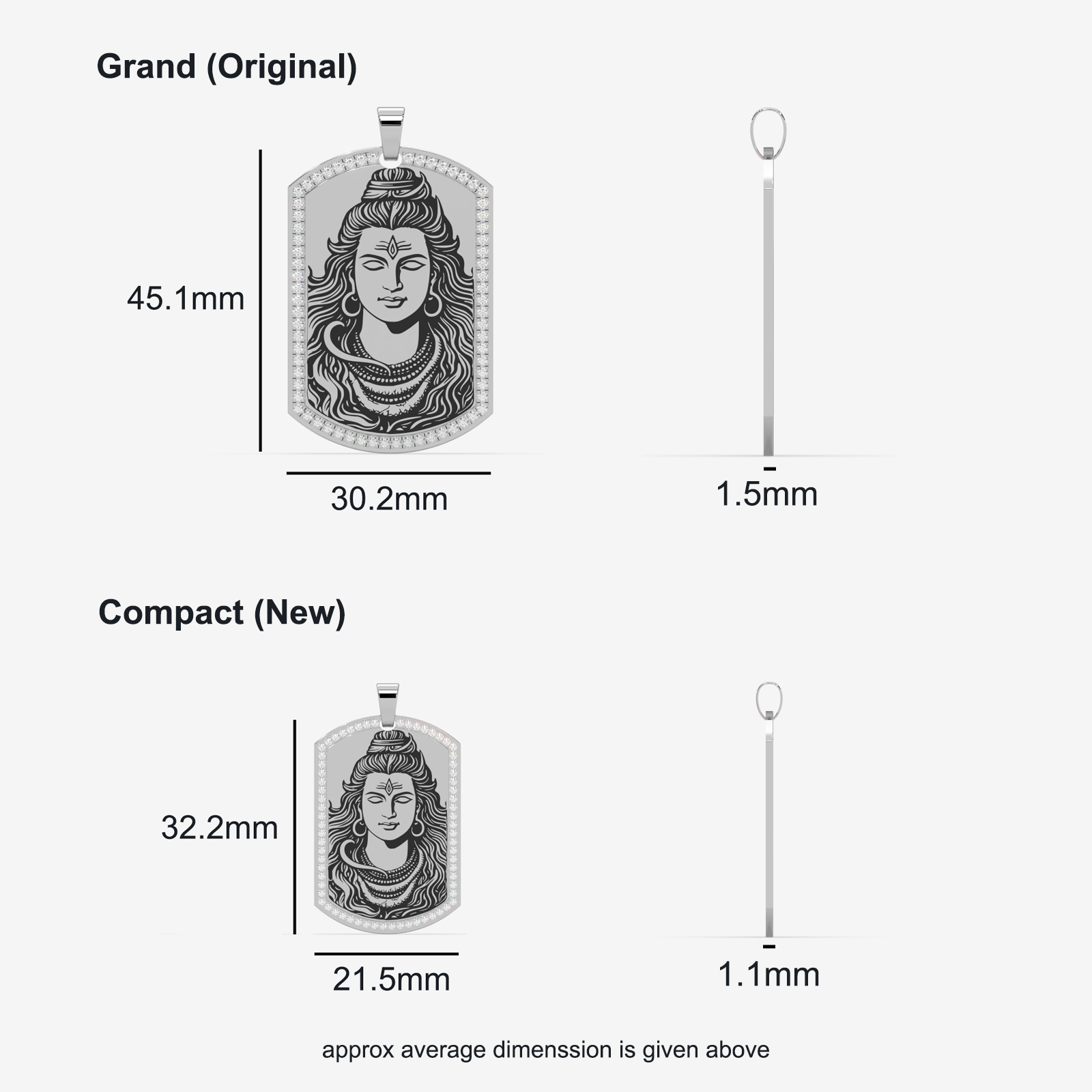Men’s 18k Gold Shiva Diamond Pendant | Maha Mrityunjay Mantra Religious Jewelry