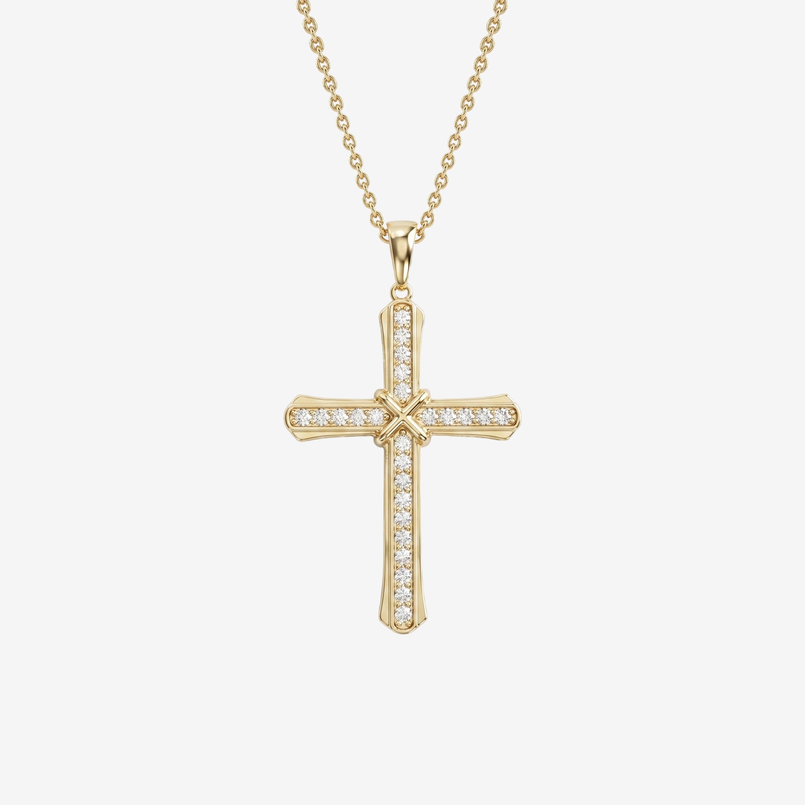 18k Gold Diamond Cross Pendant Necklace | Classic Faith Jewelry