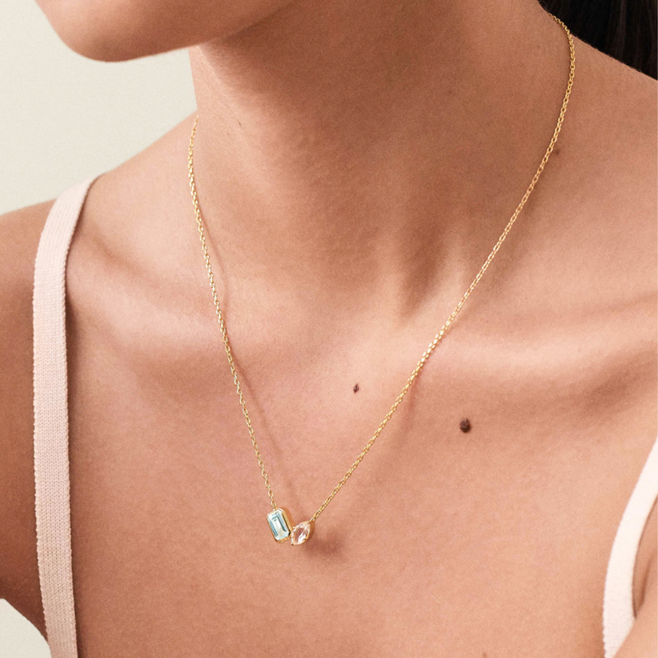 Personalized Birthstone Necklace | Dainty Gold Gemstone Jewelry