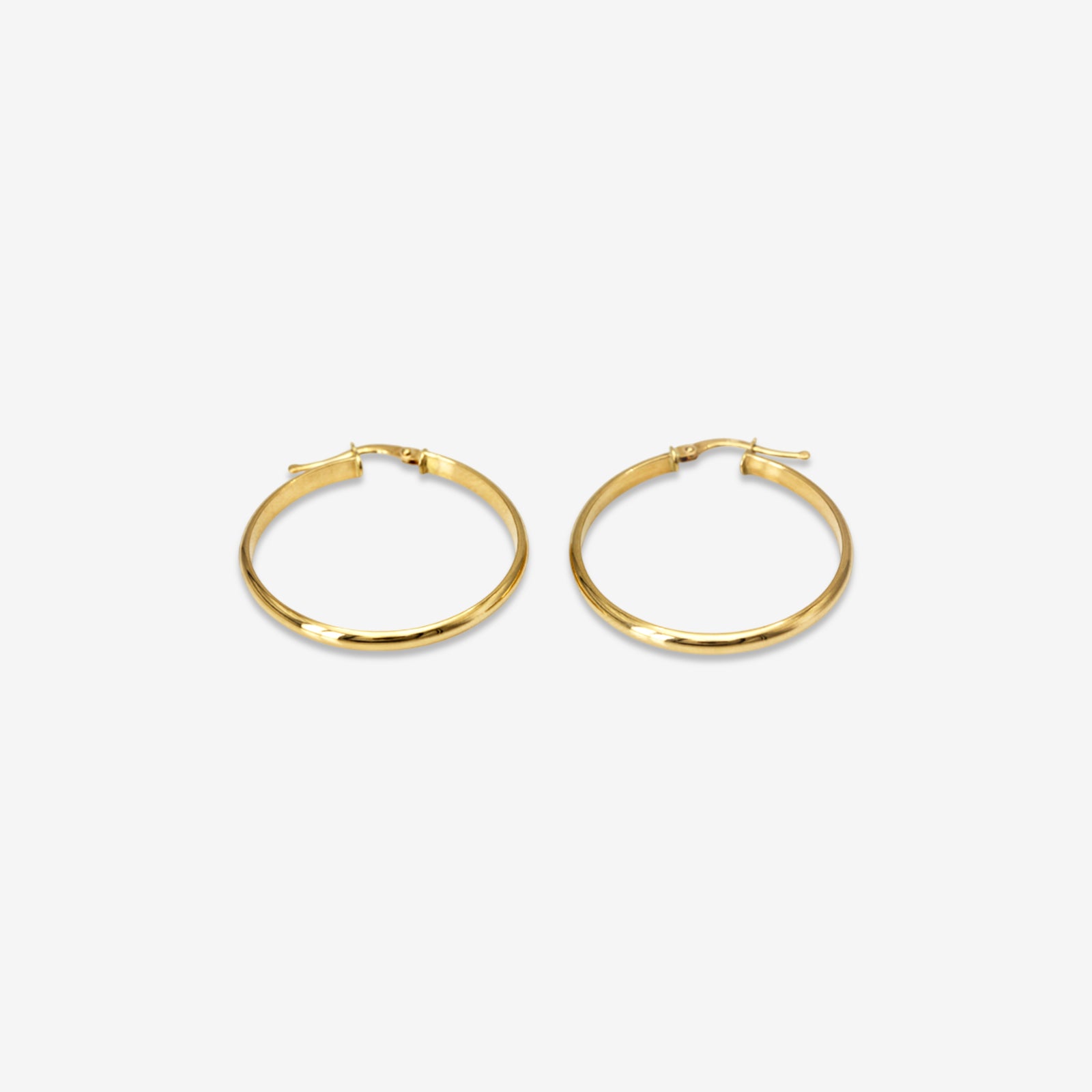 Classic 18k Solid Gold Hoop Earrings | High-Polish Minimalist Gold Hoops for Women