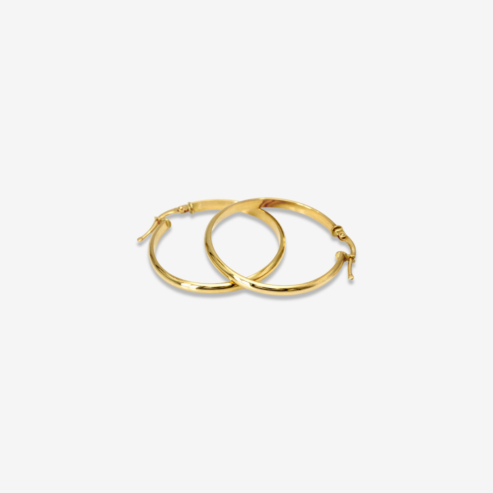Classic 18k Solid Gold Hoop Earrings | High-Polish Minimalist Gold Hoops for Women