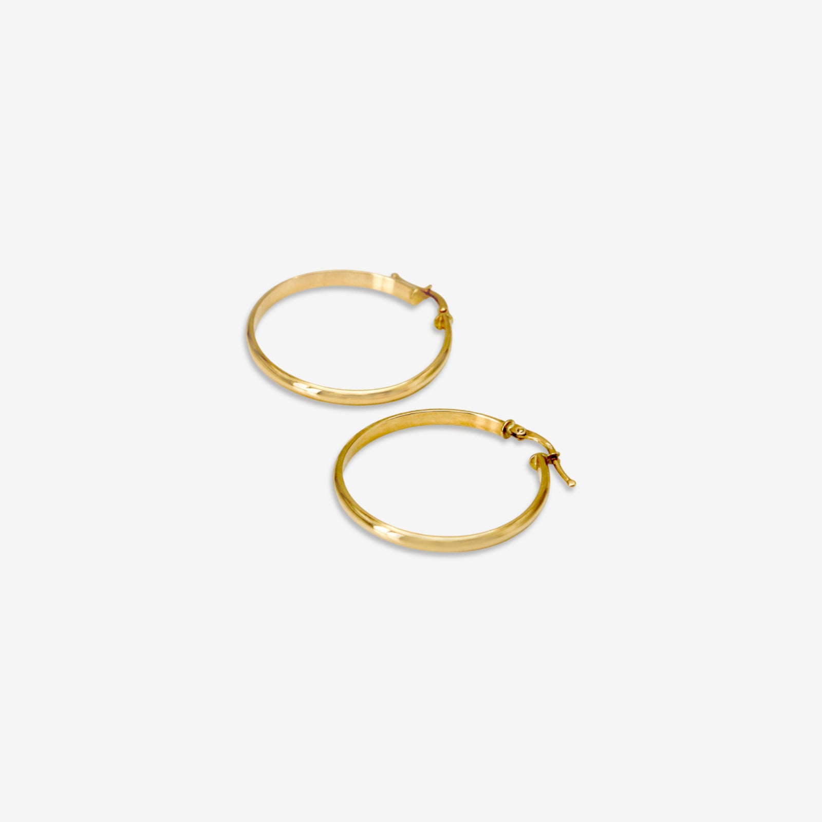 Classic 18k Solid Gold Hoop Earrings | High-Polish Minimalist Gold Hoops for Women