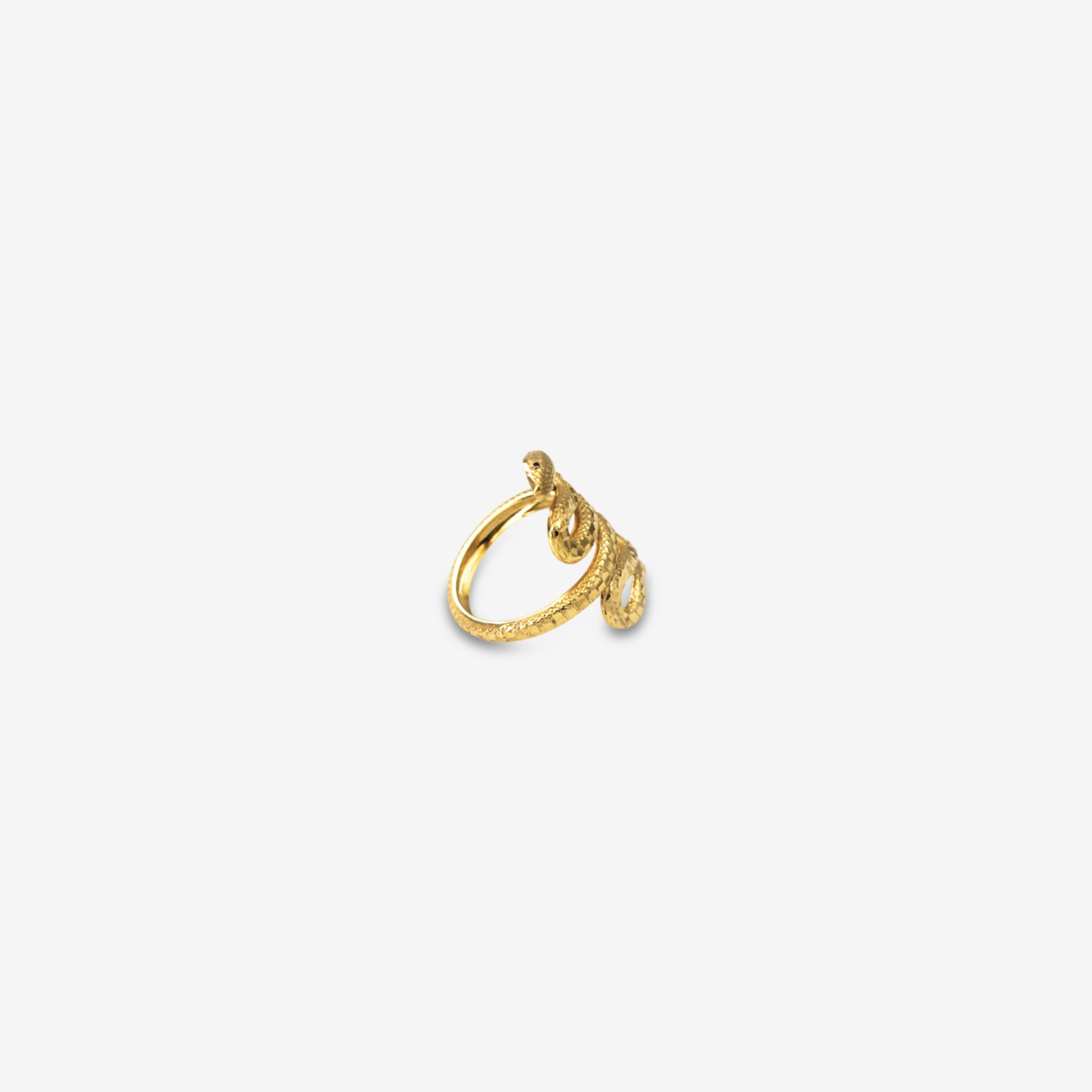 Handcrafted 18k Gold Snake Ring | Textured Serpentine Statement Jewelry