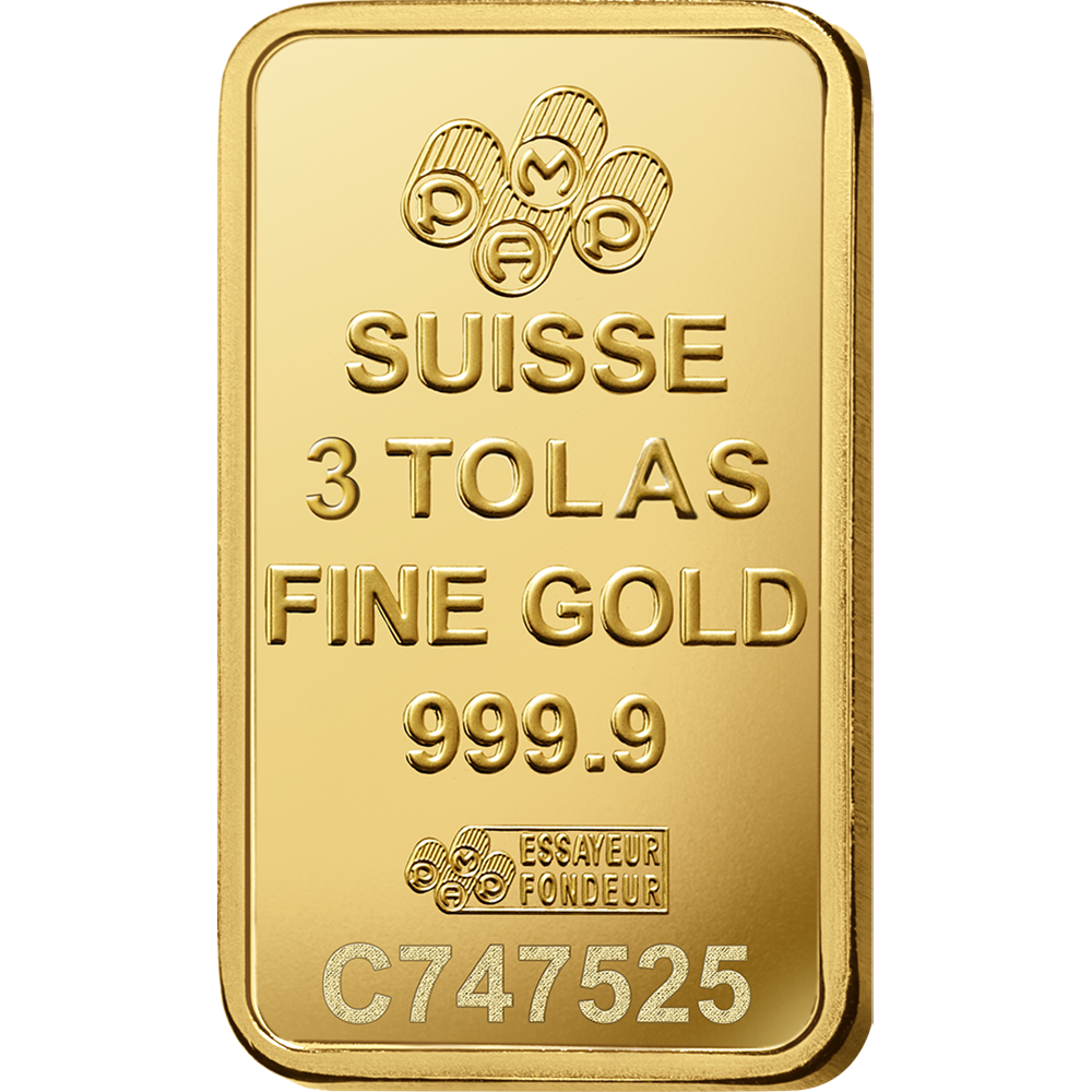 3 TOLAS SUISSE PAMP GOLD BAR – 24K (999.9) PURE GOLD - SEALED & CERTIF