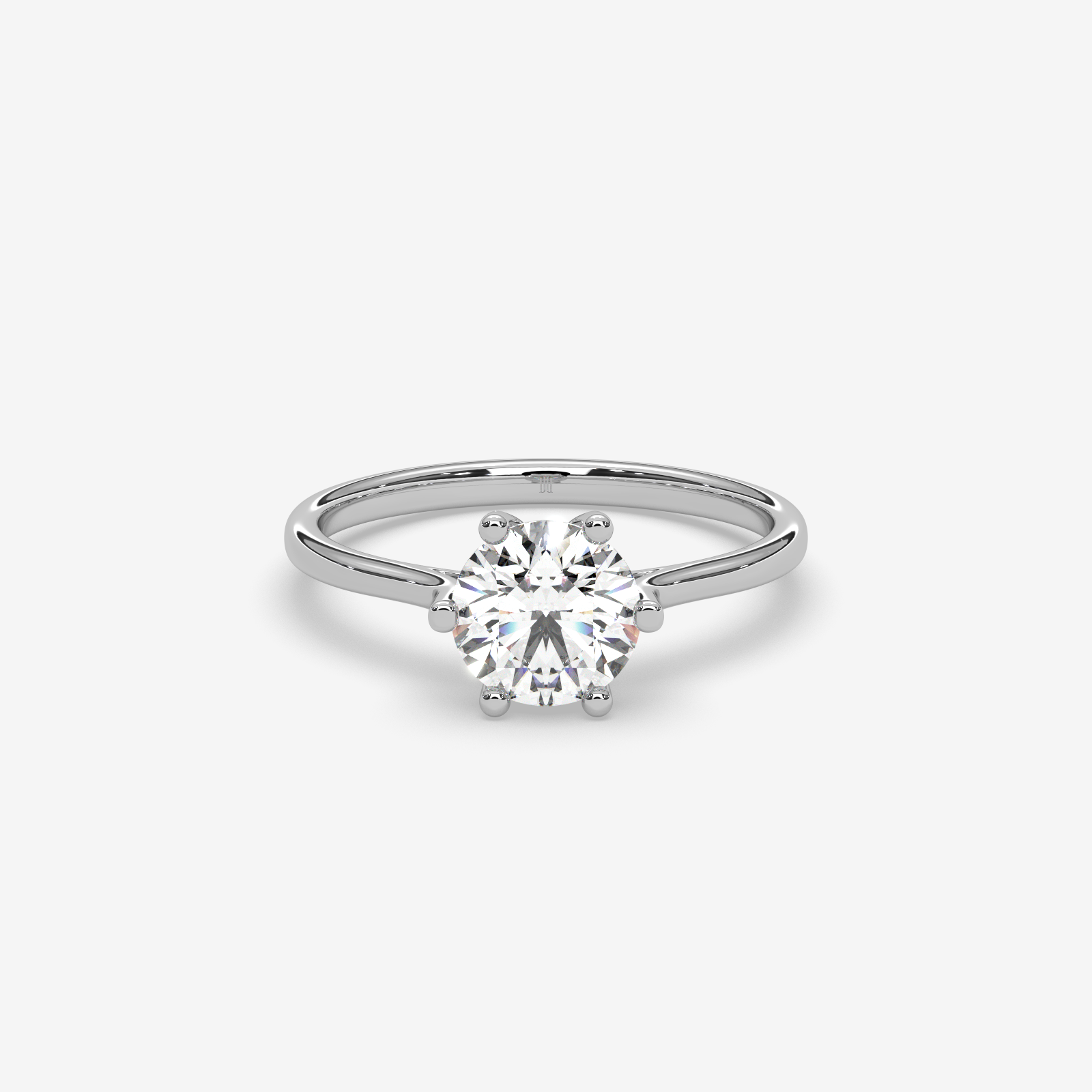 18K Gold Solitaire Round Brilliant Diamond Engagement Ring