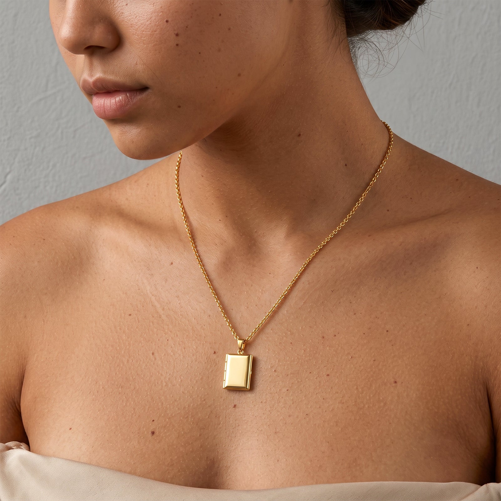18k Gold Book Locket Necklace | Custom Photo Pendant Charm