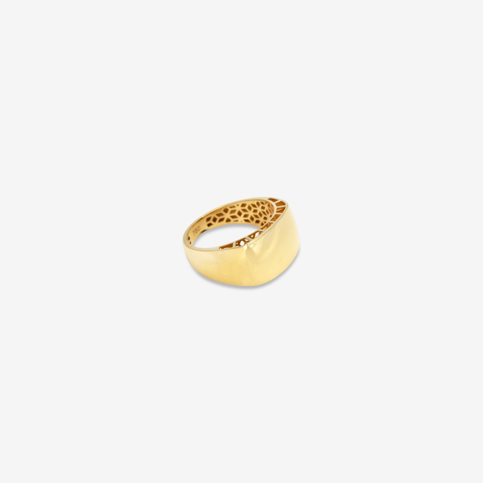Solid 18k Gold Wide Band Tapered Ring | Minimalist Statement High-Polish Gold Ring for Women