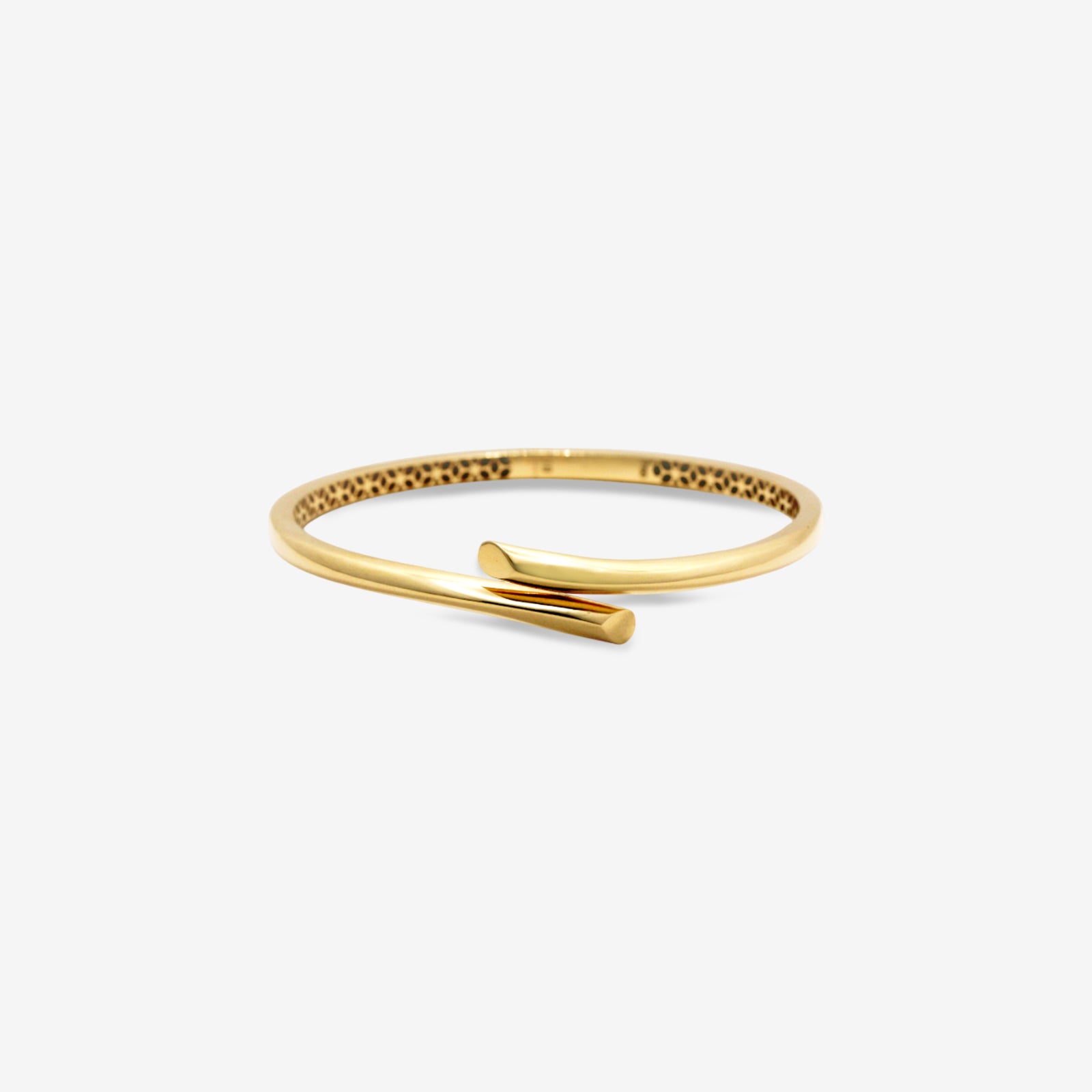Solid 18k Gold Bypass Cuff Bracelet | Minimalist Open Bangle for Women