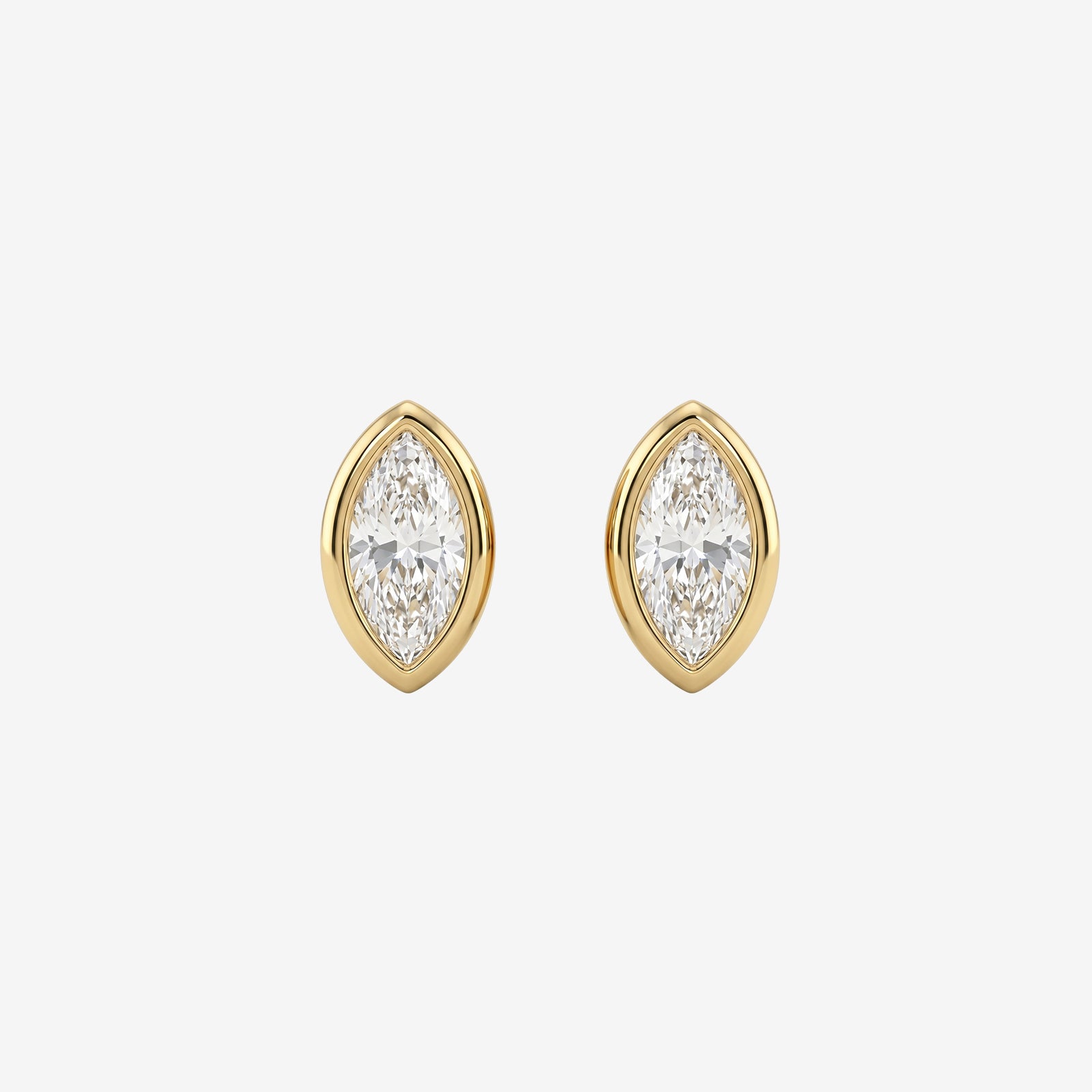 18k Gold Marquise Diamond Bezel Stud Earrings (1.00 TCW)