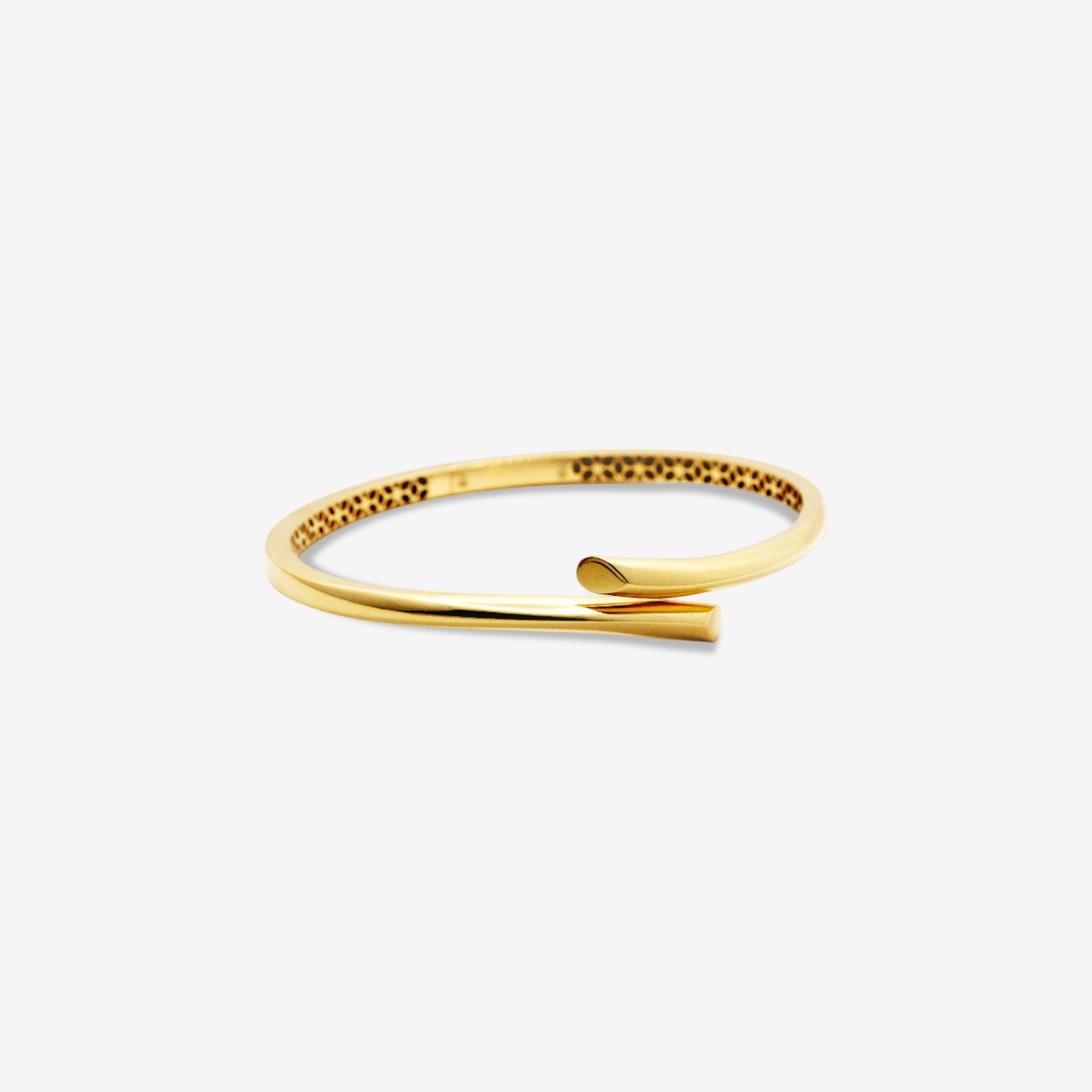 Solid 18k Gold Bypass Cuff Bracelet | Minimalist Open Bangle for Women