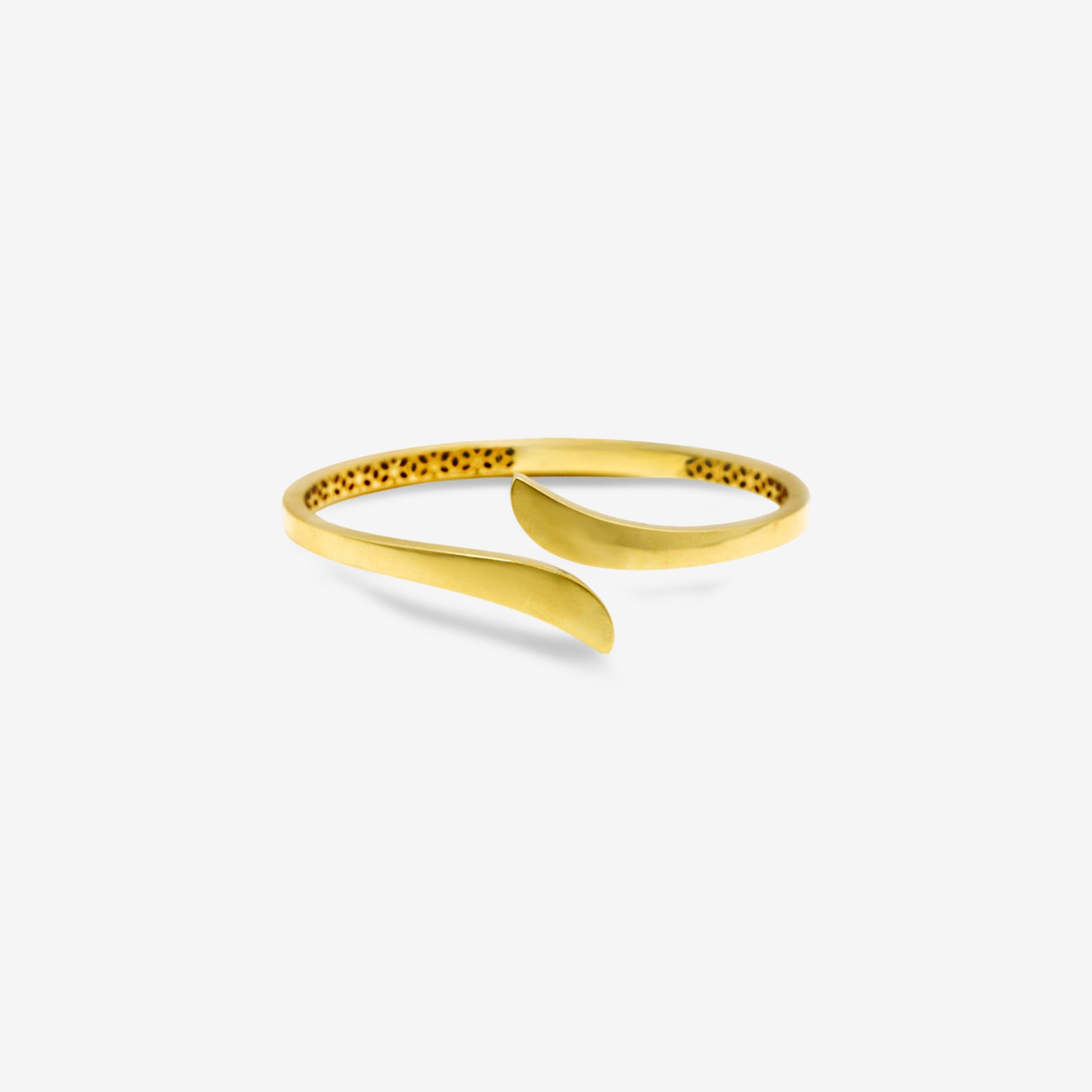 18k Matte Gold Sculptural Bypass Bangle | Handcrafted Minimalist Cuff Bracelet