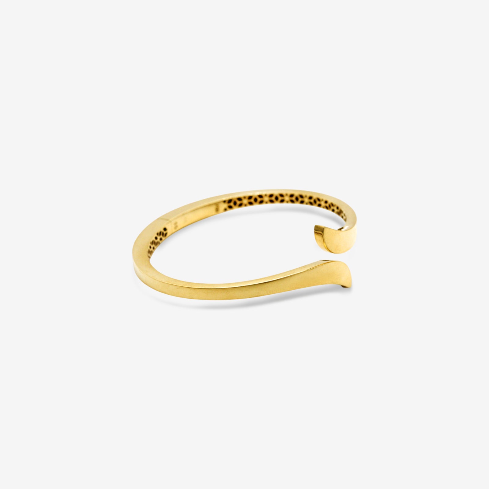 18k Matte Gold Sculptural Bypass Bangle | Handcrafted Minimalist Cuff Bracelet