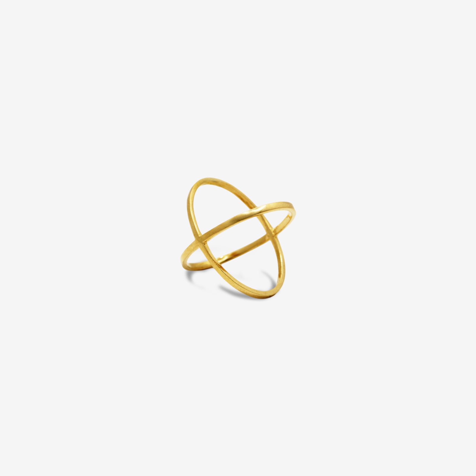 Solid 18k Gold Criss Cross Ring | Minimalist X-Ring for Women