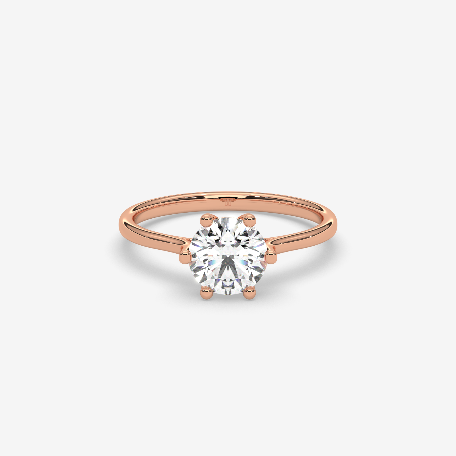 18K Gold Solitaire Round Brilliant Diamond Engagement Ring