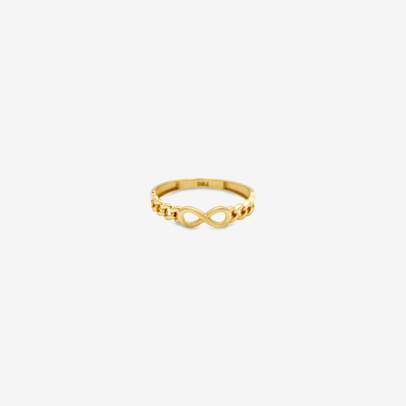 18k Gold Infinity Chain Ring | Solid Gold Handcrafted Jewelry