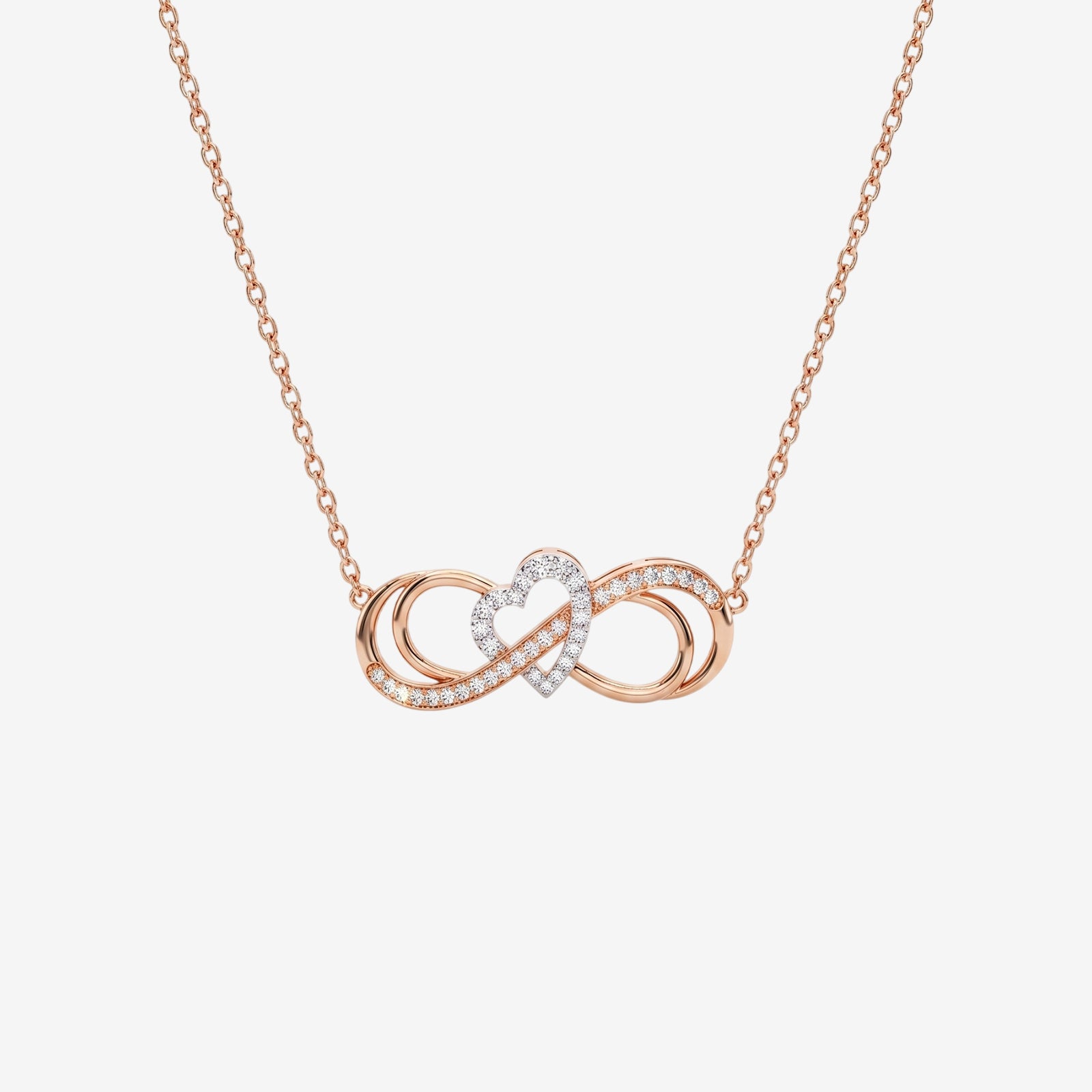 18K Gold Infinity Heart Diamond Pendant Necklace| DIVA X DIAN Collection