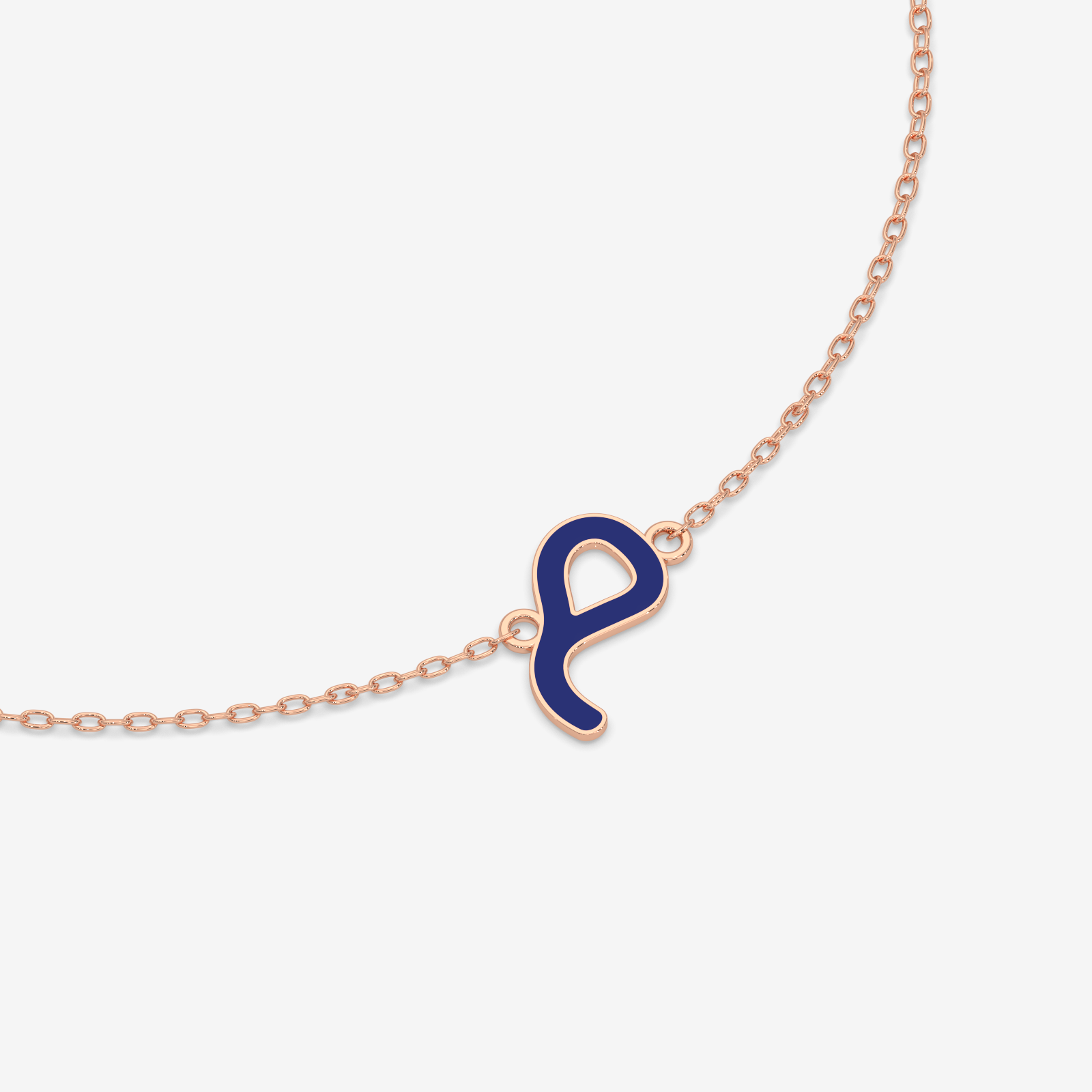 Arabi Mina 'M' Mim 18kt Gold & Blue Enamel | Arabic Letter Bracelet.