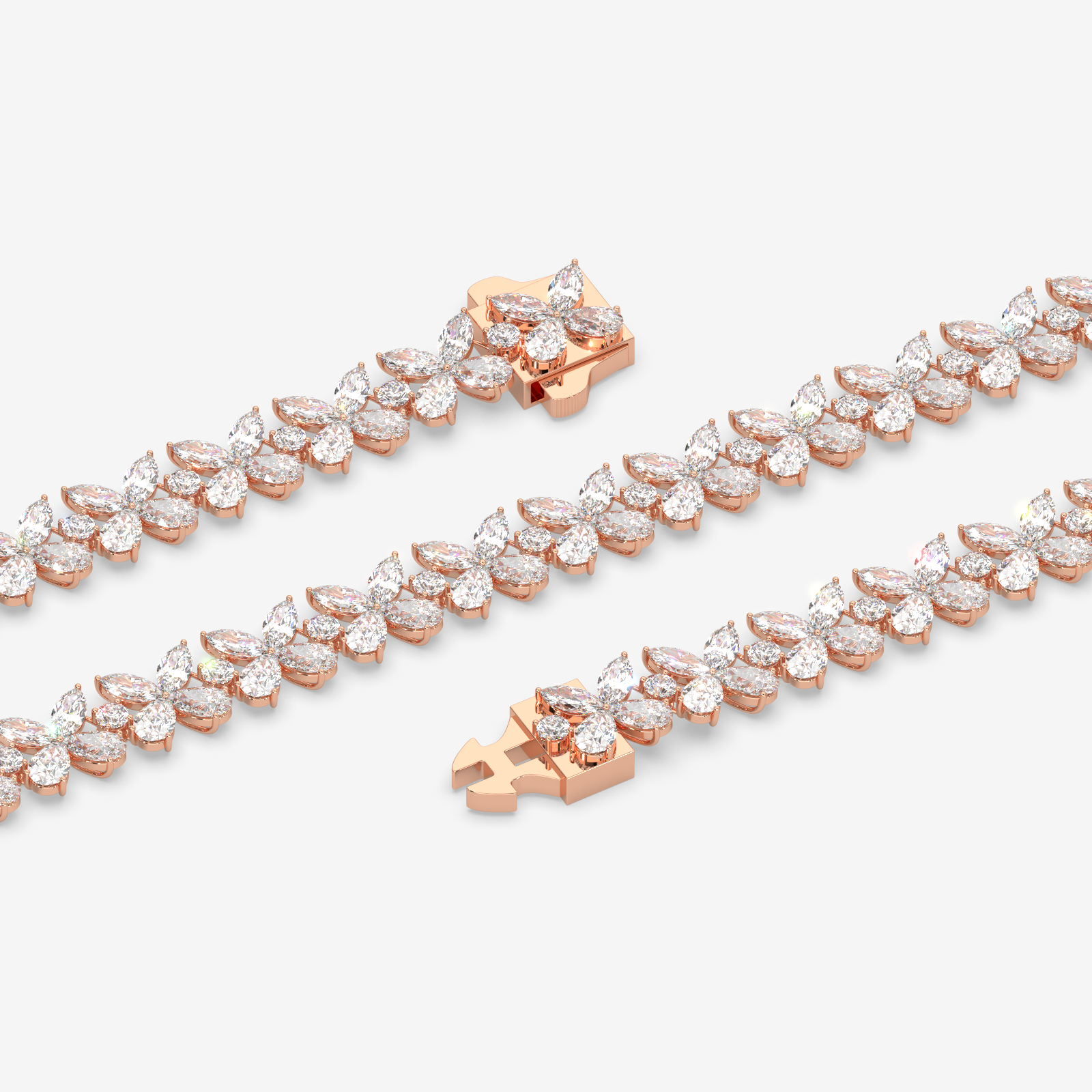 18K Gold Floral Diamond Bracelet