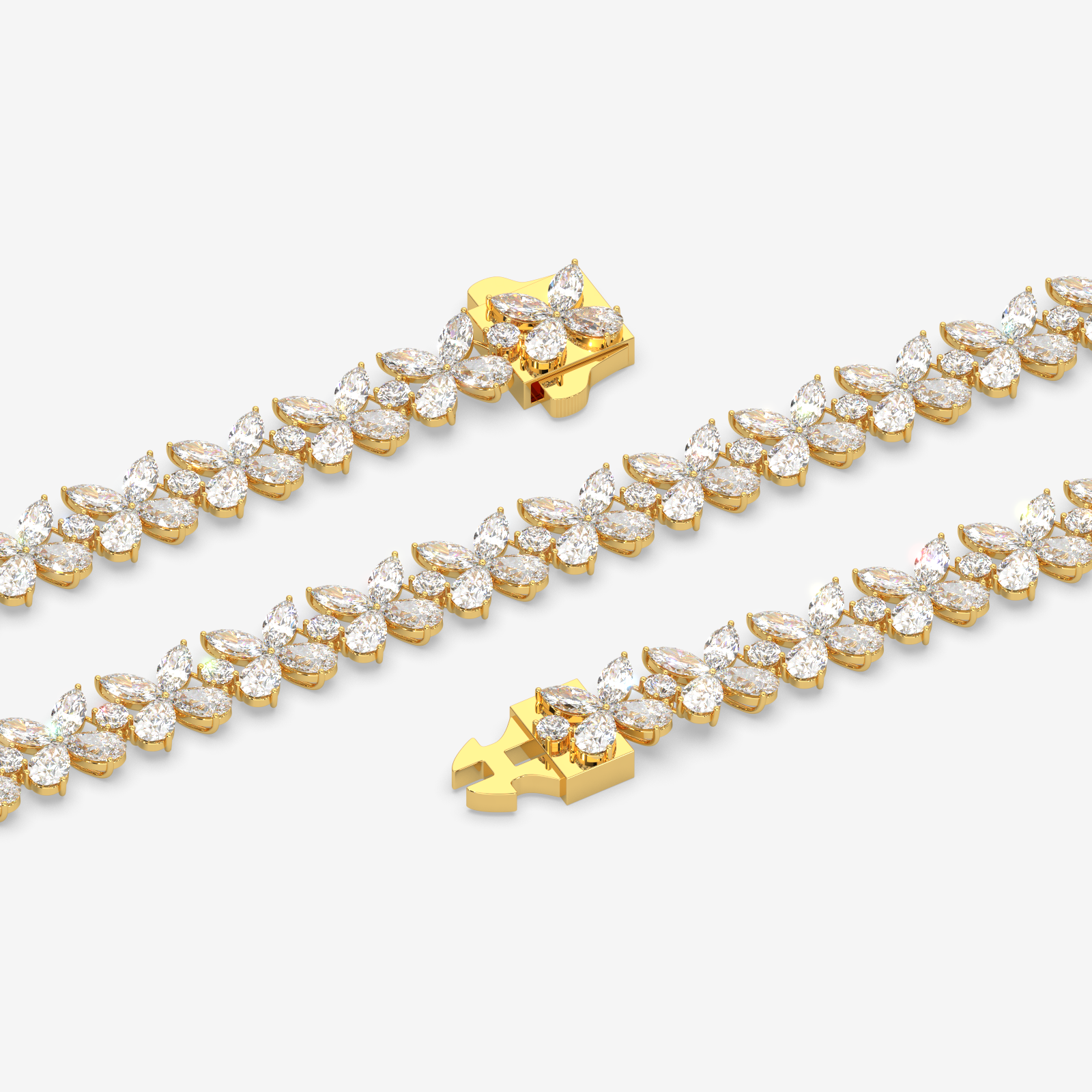 18K Gold Floral Diamond Bracelet