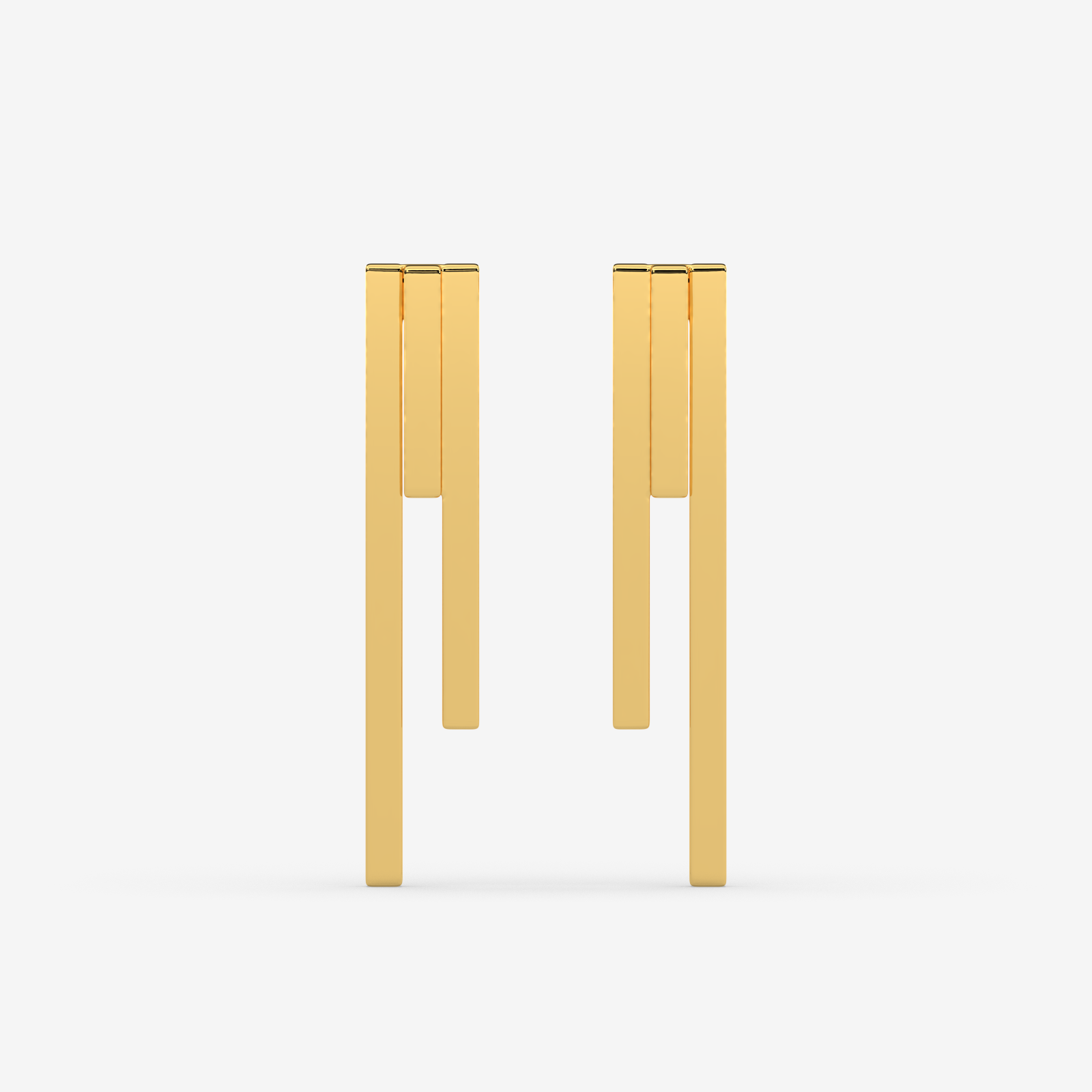 Minimalist 18K Gold Bar Drop Earrings | Sleek Geometric Dangle Studs