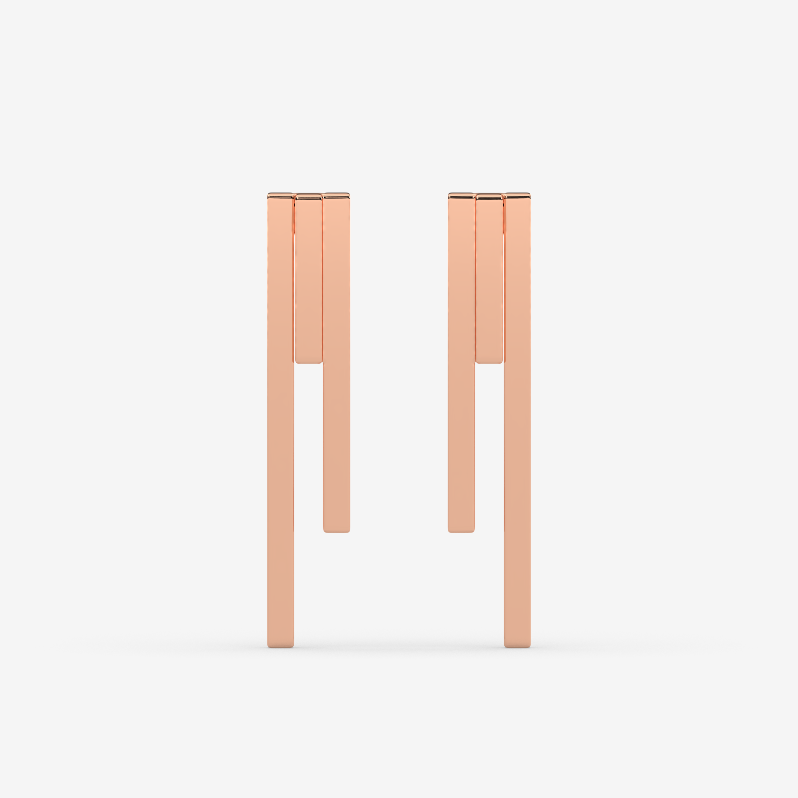 Minimalist 18K Gold Bar Drop Earrings | Sleek Geometric Dangle Studs