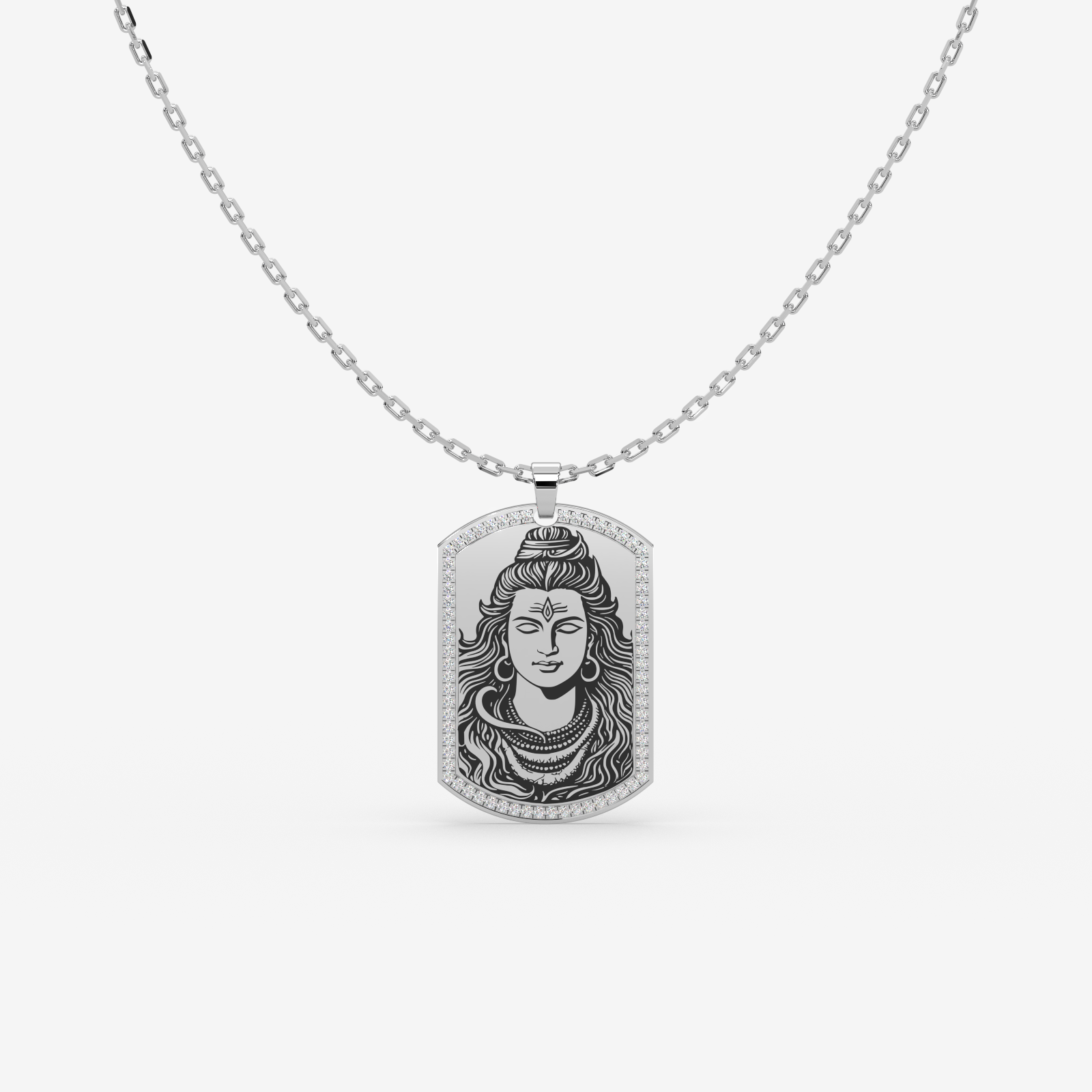 Men’s 18k Gold Shiva Diamond Pendant | Maha Mrityunjay Mantra Religious Jewelry