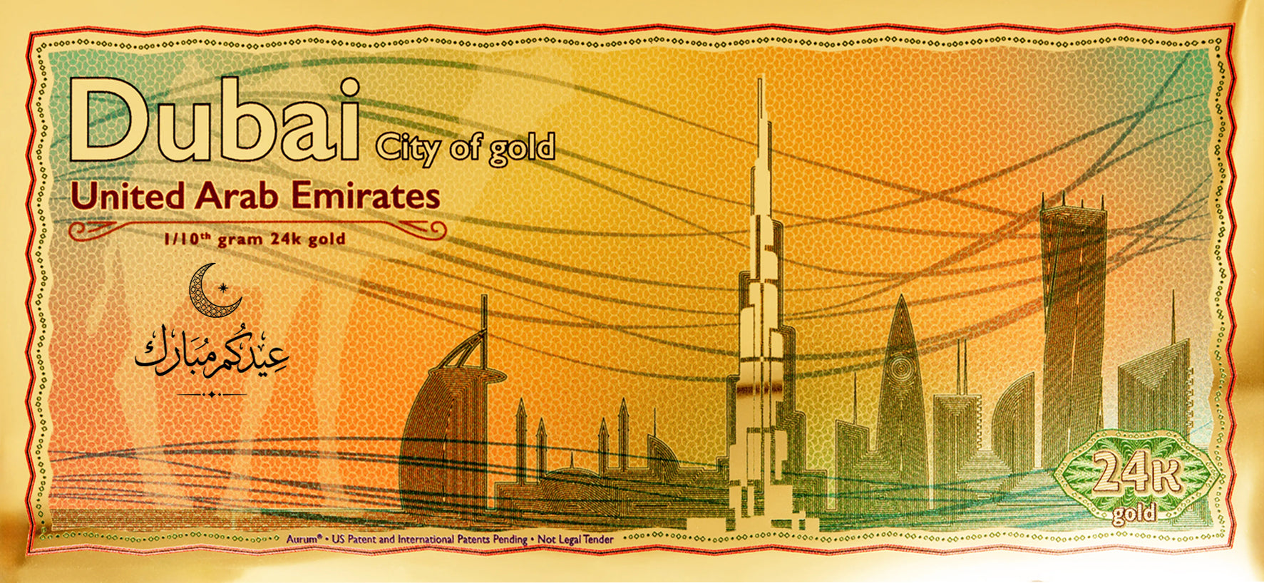Dubai 24K Gold Note – Eid Mubarak Special Edition 2026