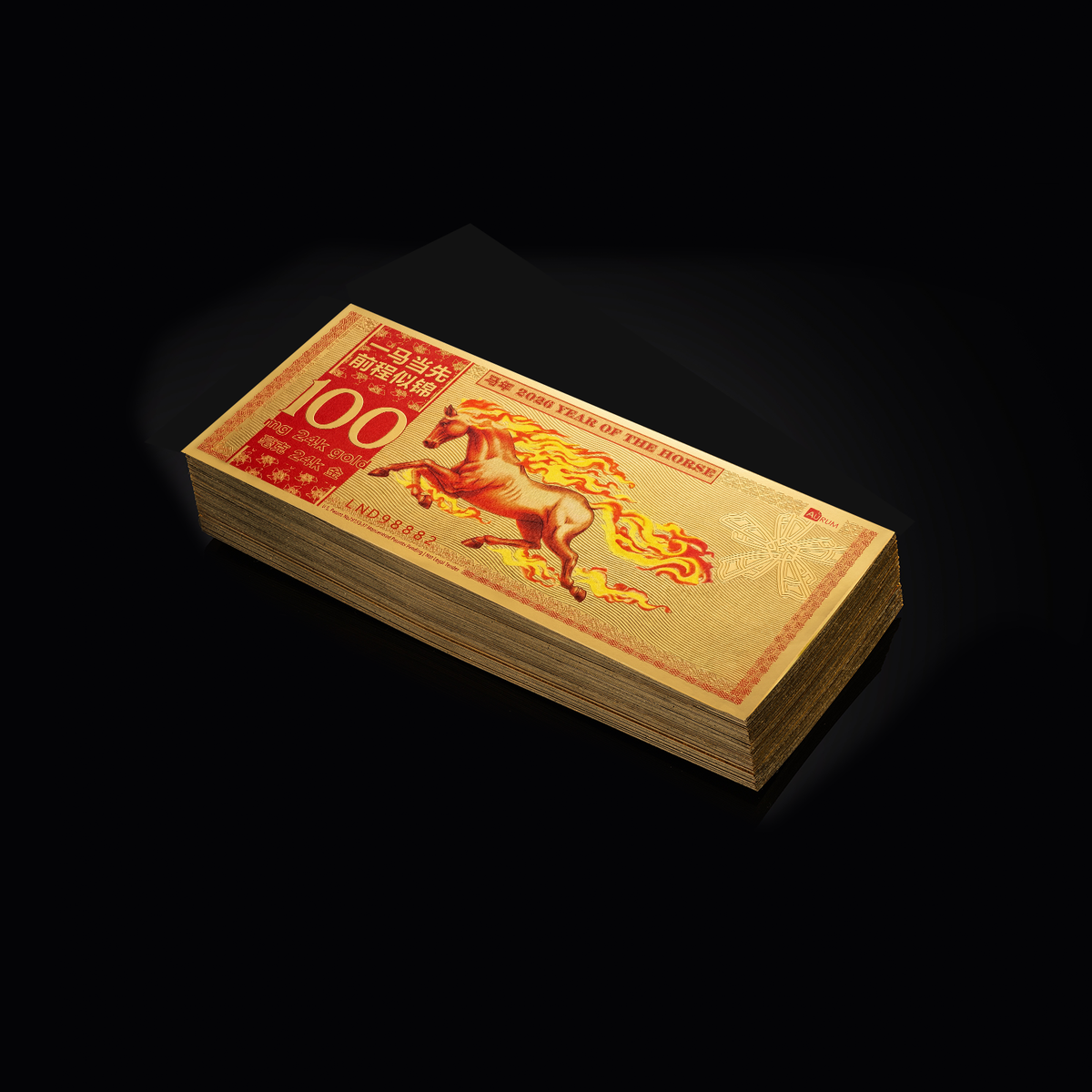 2026 Year of the Horse - 24K Gold Note Souvenir