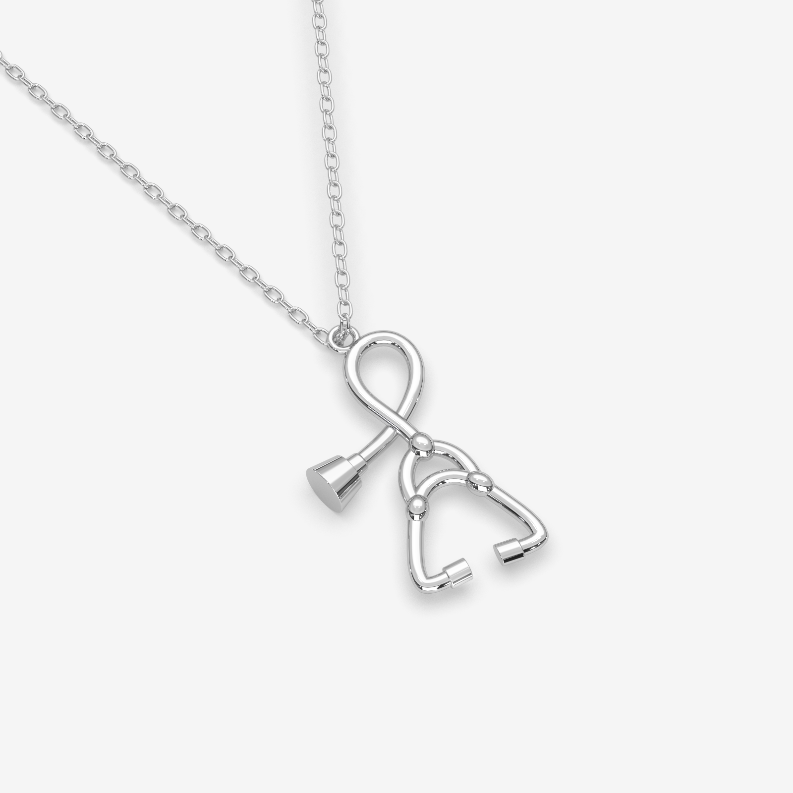 18K Gold Stethoscope Necklace - Dainty Medical Jewelry for Doctors & Nurses