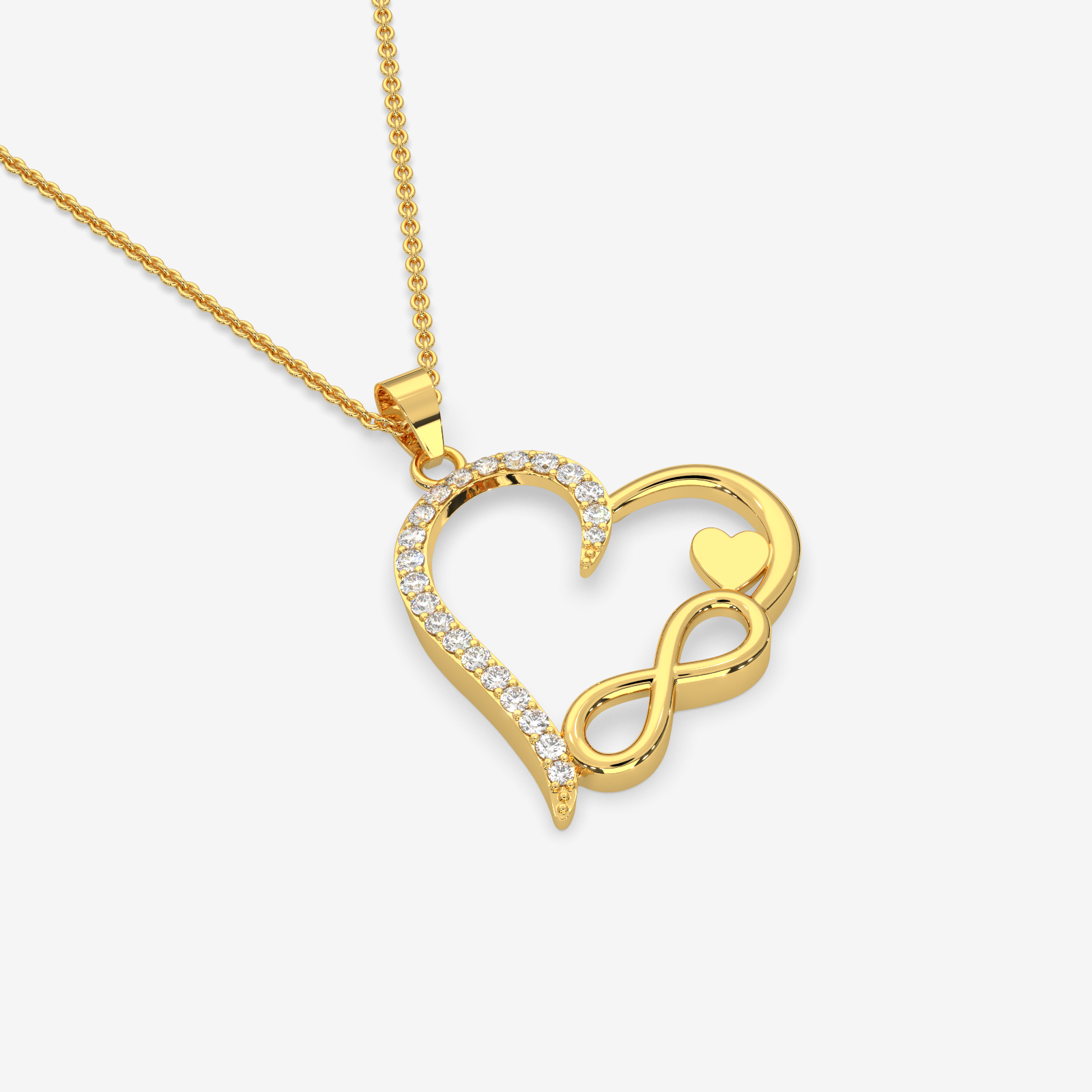 Eternal Love 18k Gold & Diamond Infinity Heart Pendant