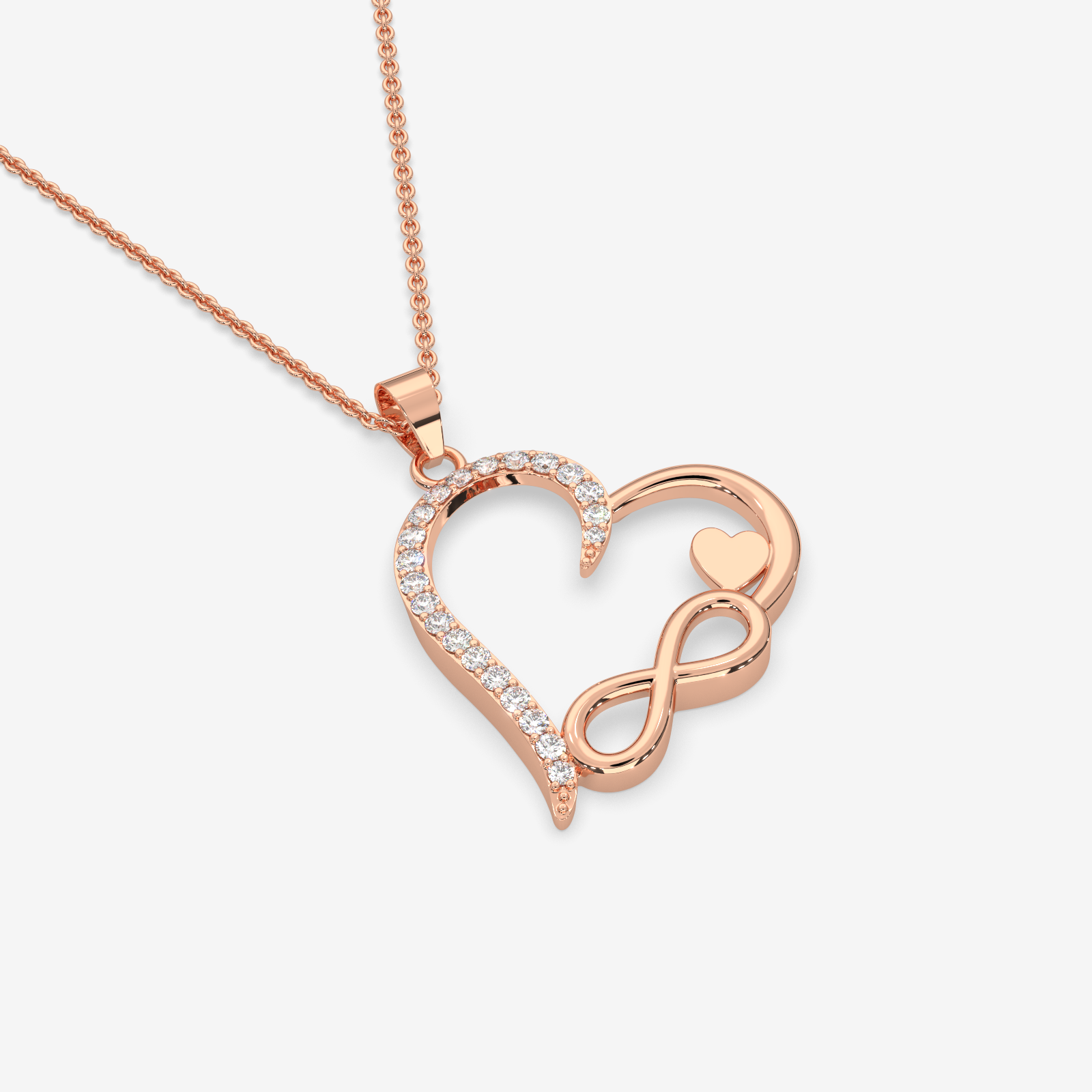 Eternal Love 18k Gold & Diamond Infinity Heart Pendant