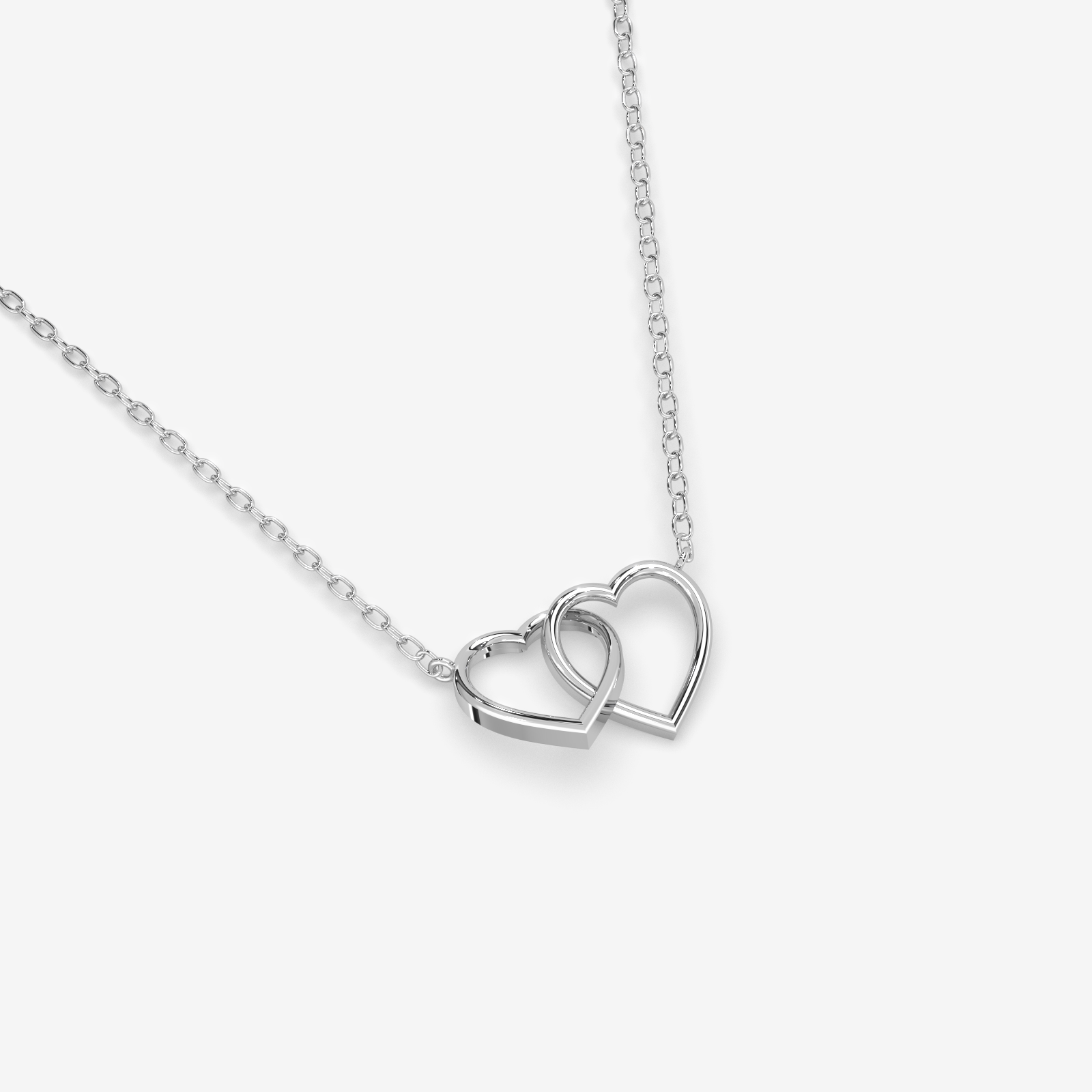 18K Gold Interlocking Hearts Necklace - Symbol of Love & Unity
